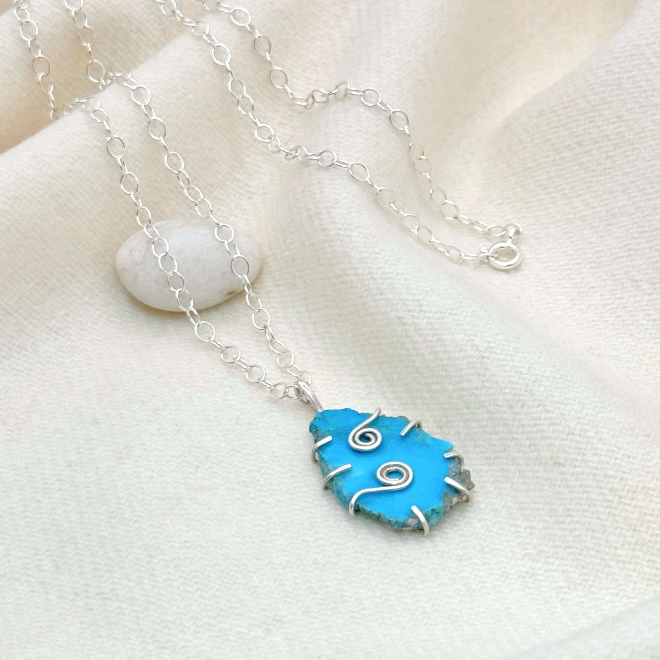 Kingman Turquoise 925 Silver Pendant Necklace