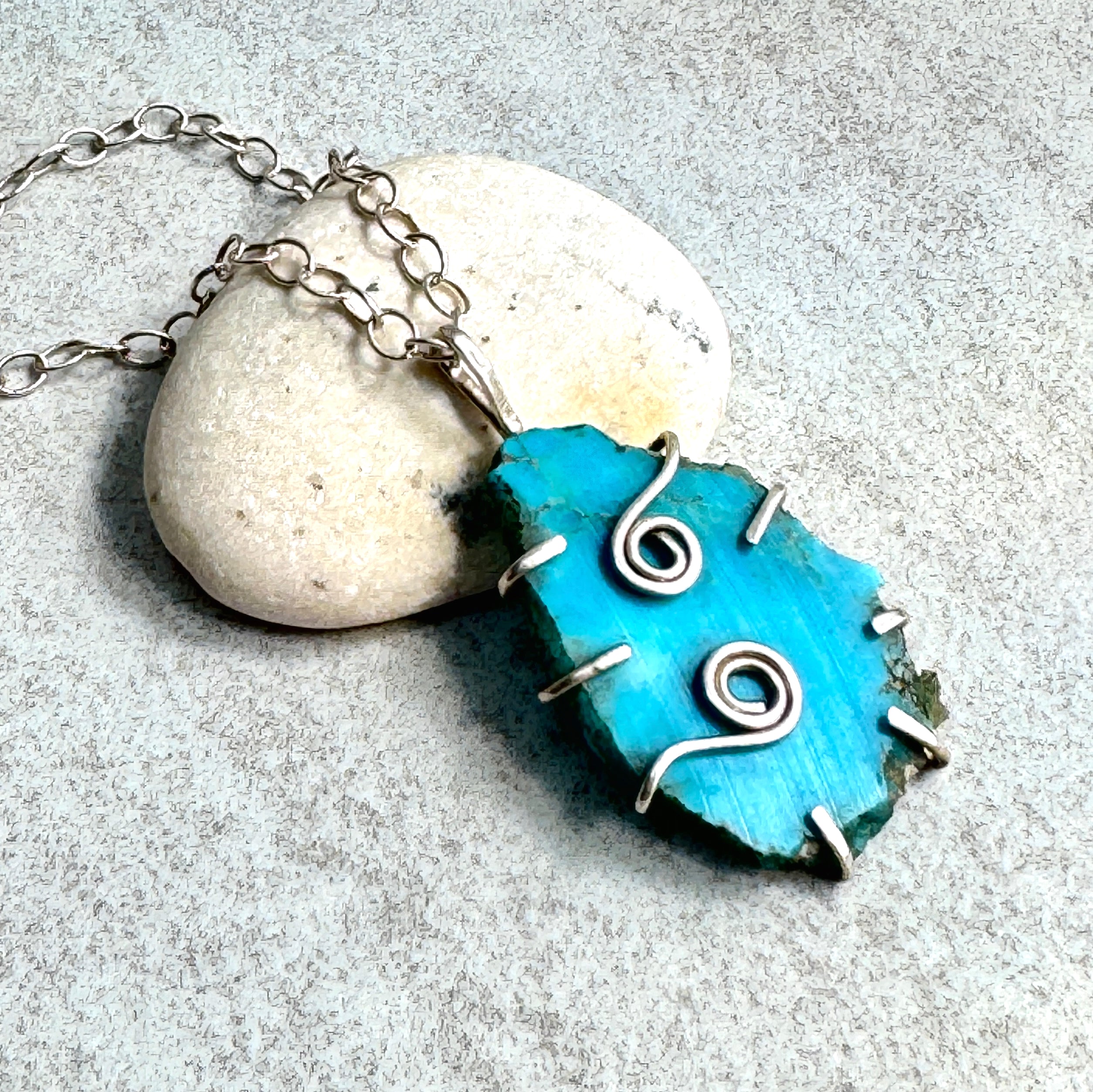 Kingman Turquoise 925 Silver Pendant Necklace