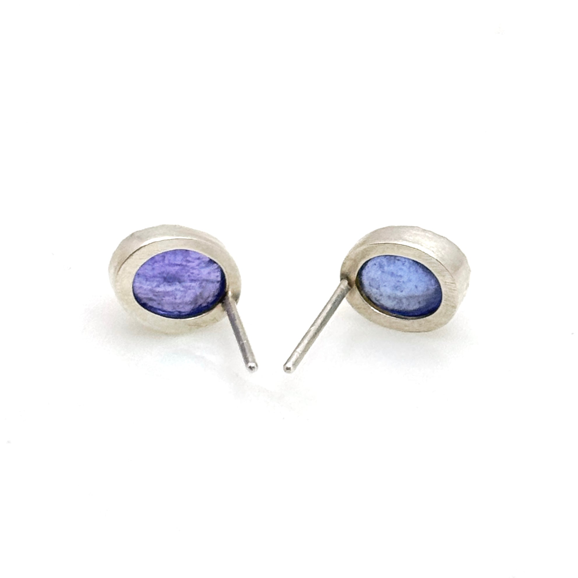 Sterling Silver Tanzanite Oval Stud Earrings