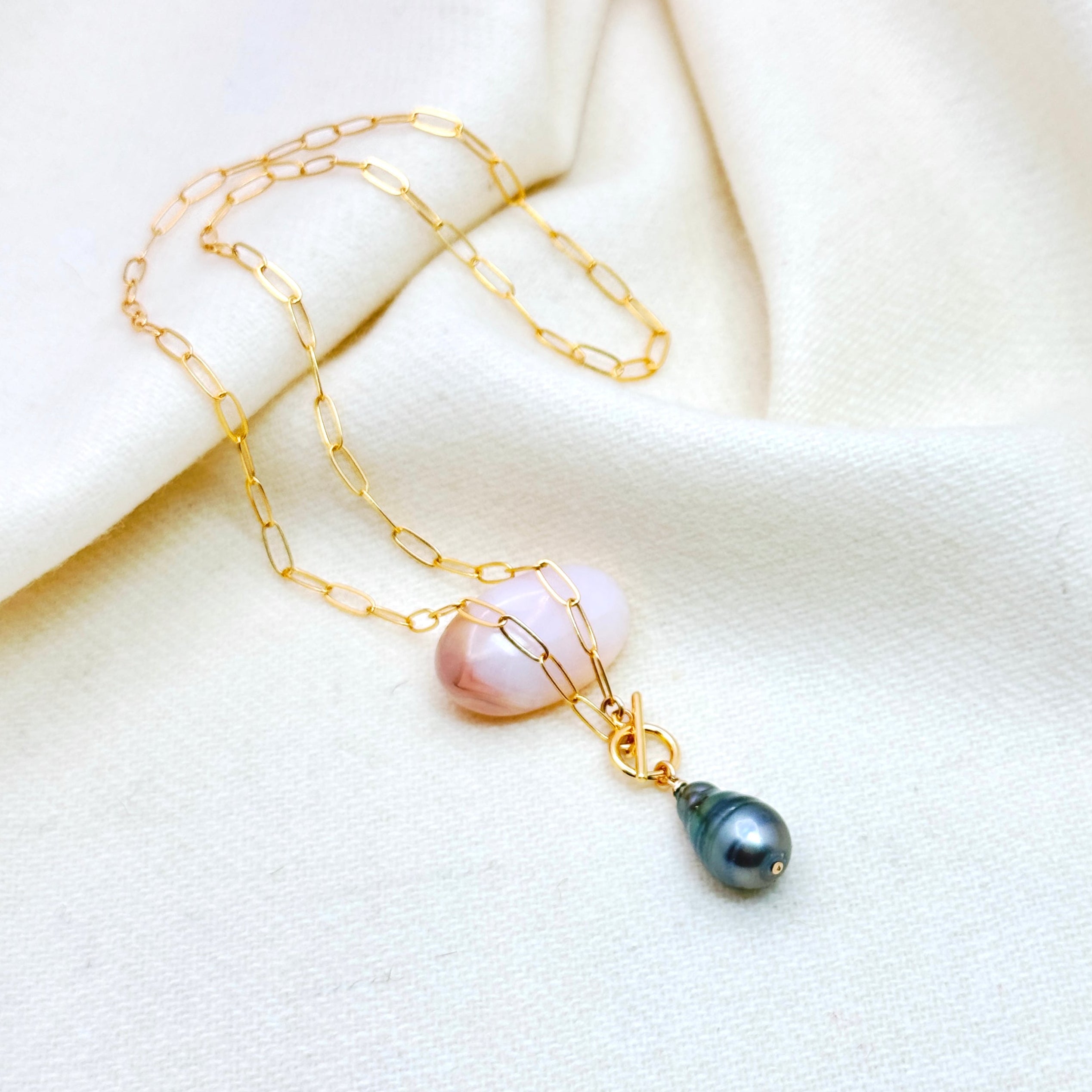 14k Gold-Filled Tahitian Pearl Drop Necklace