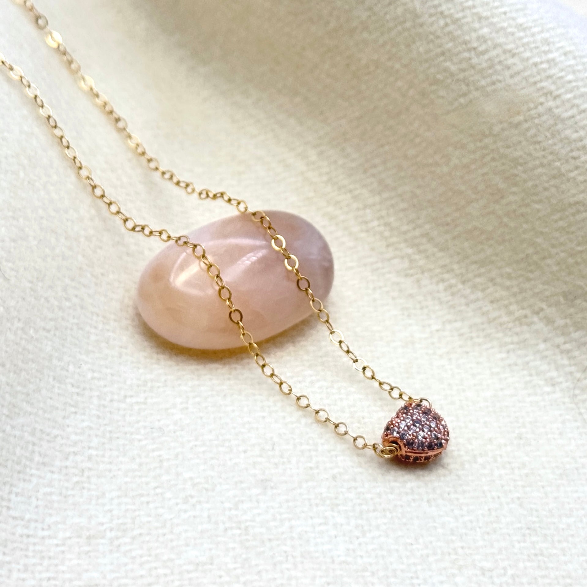 Gold-Filled CZ Heart Charm Necklace
