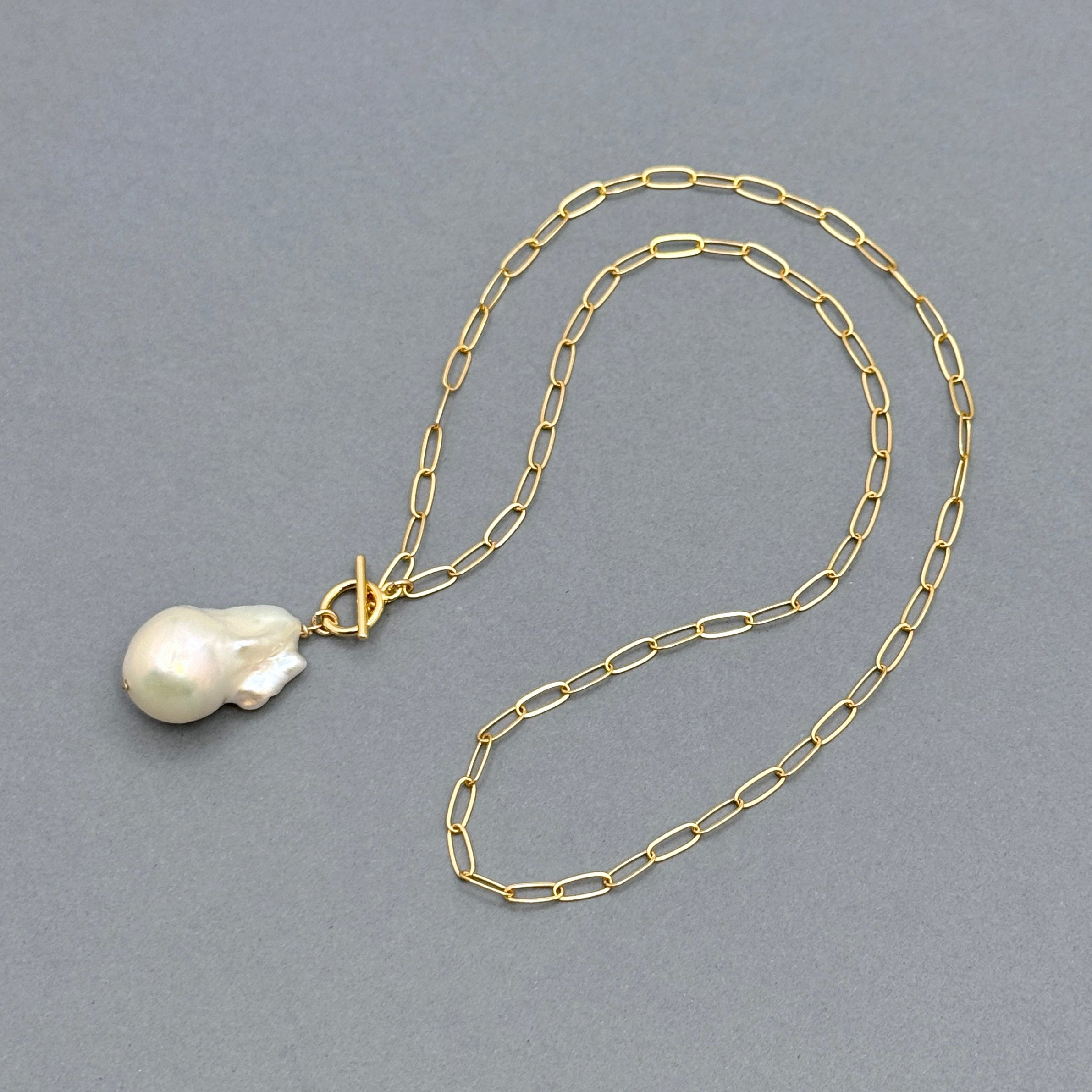14k Gold-Filled Large Baroque Pearl Necklace