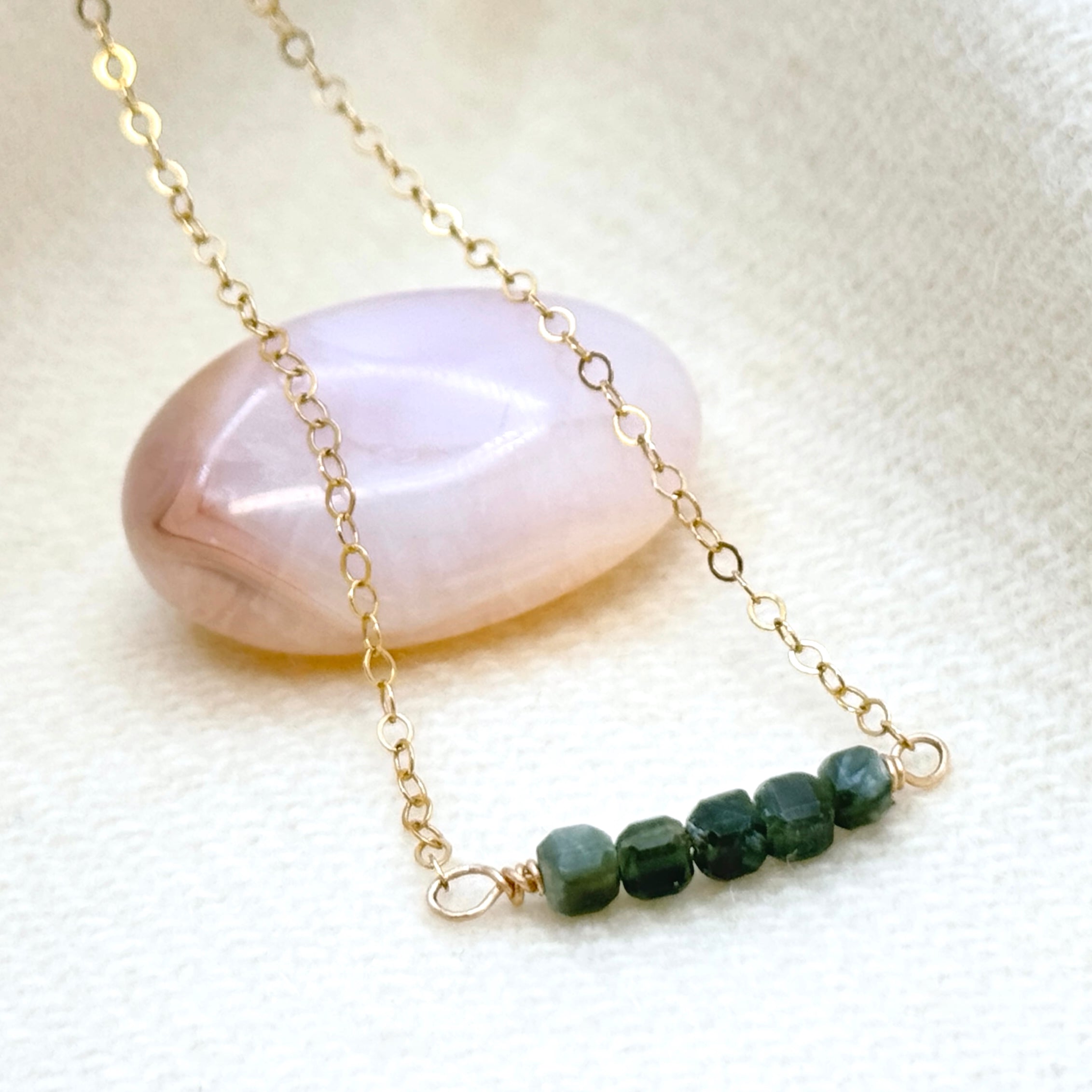 Square Seraphinite Bar Gold-Filled Necklace