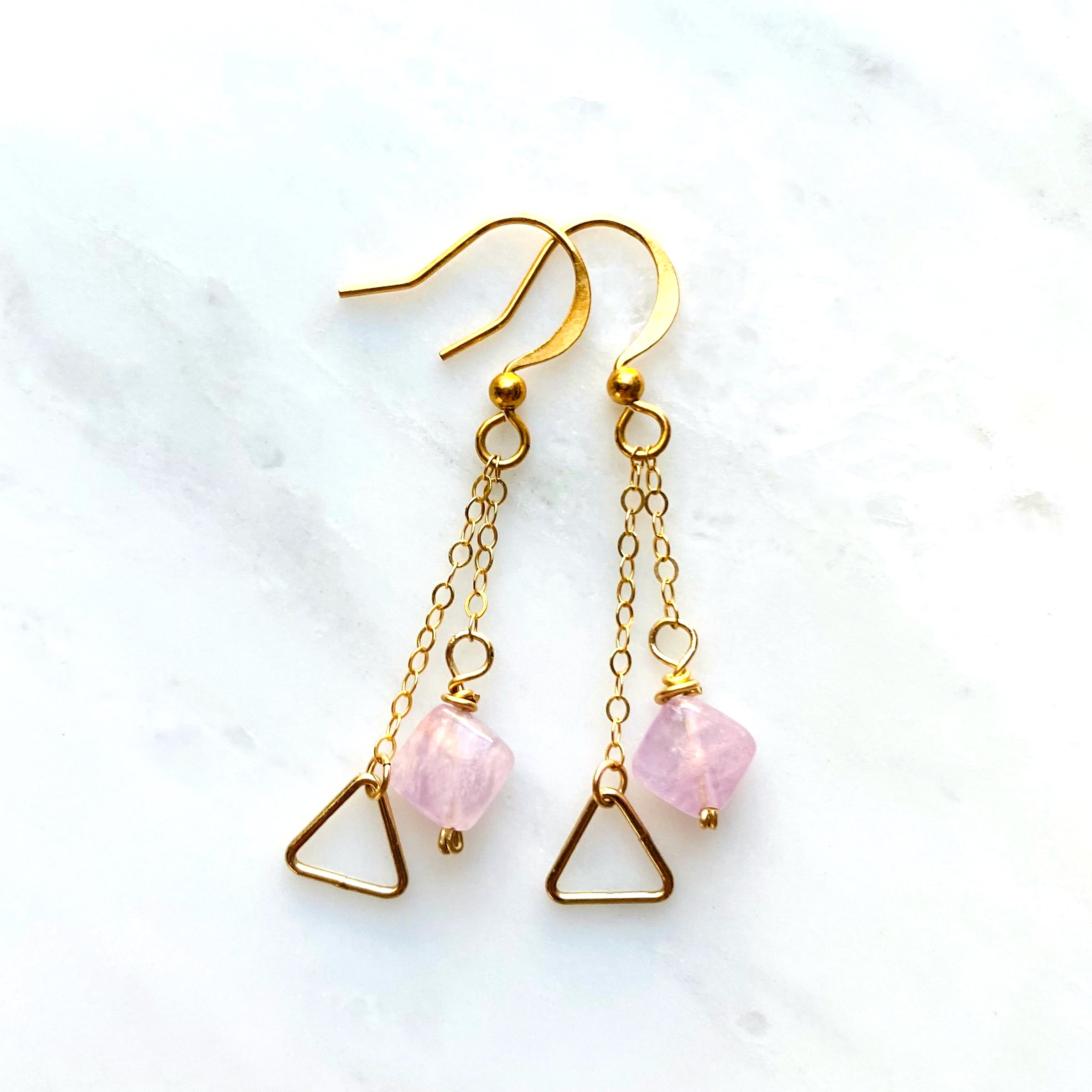 Lavender Amethyst Gold-Filled Chain Earrings