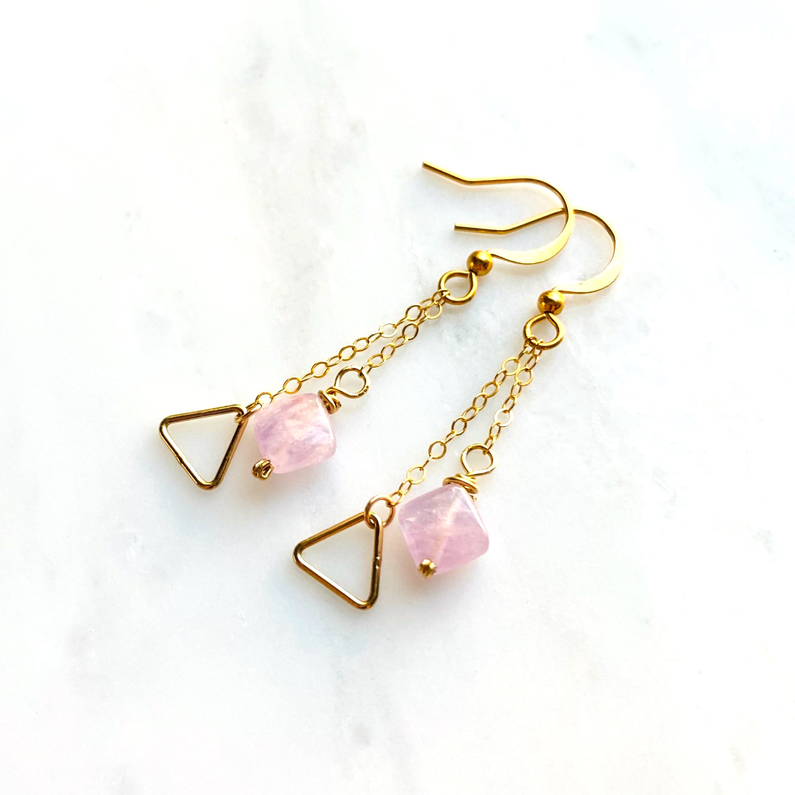 Lavender Amethyst Gold-Filled Chain Earrings