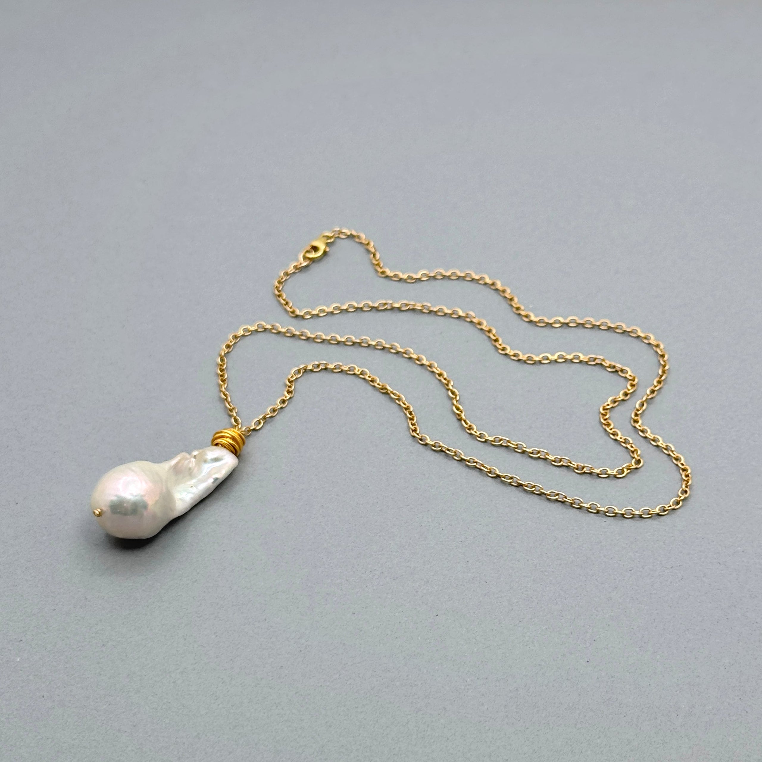 14k Gold-Filled Large Baroque Pearl Necklace