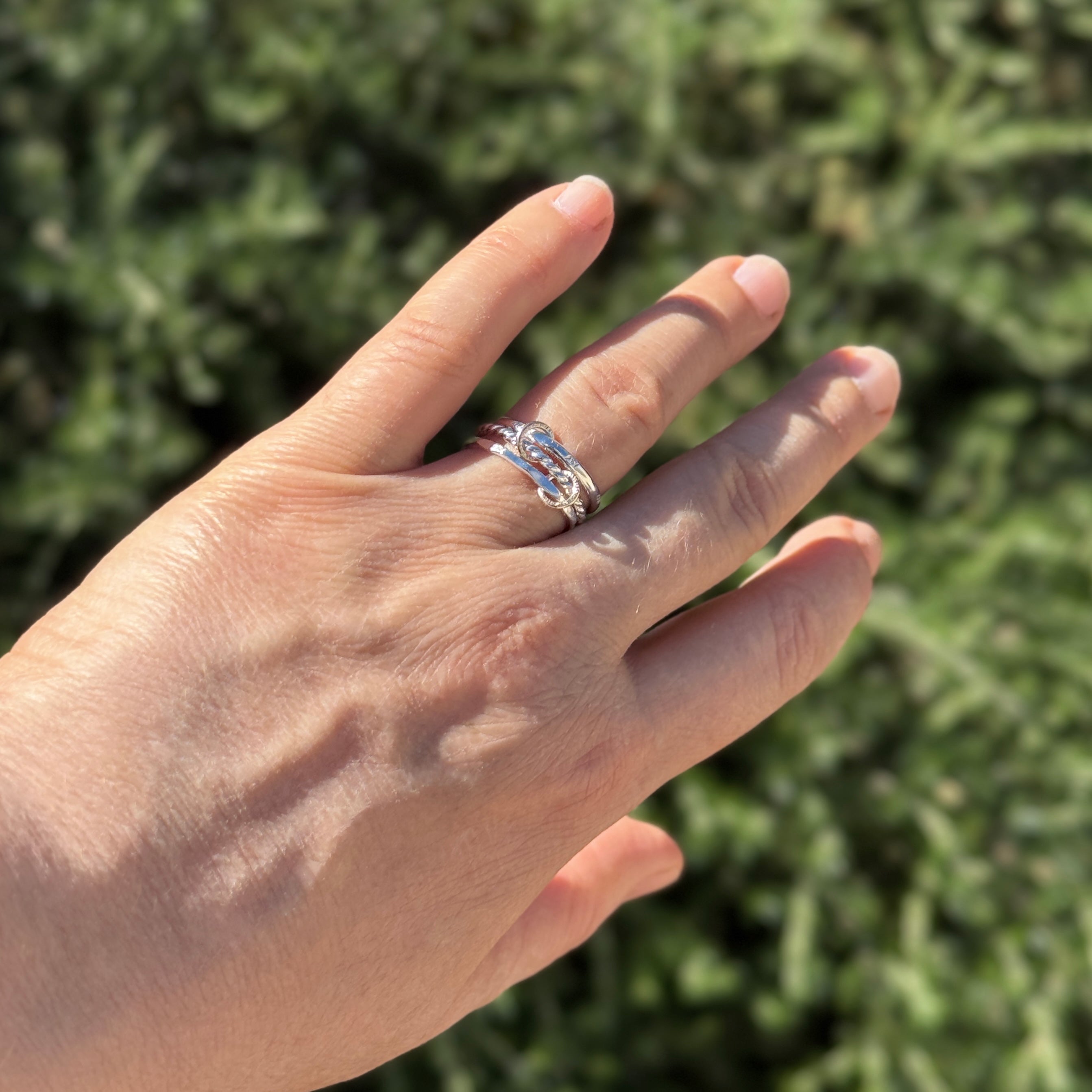 Sterling Silver Mixed Metal Stacking Ring