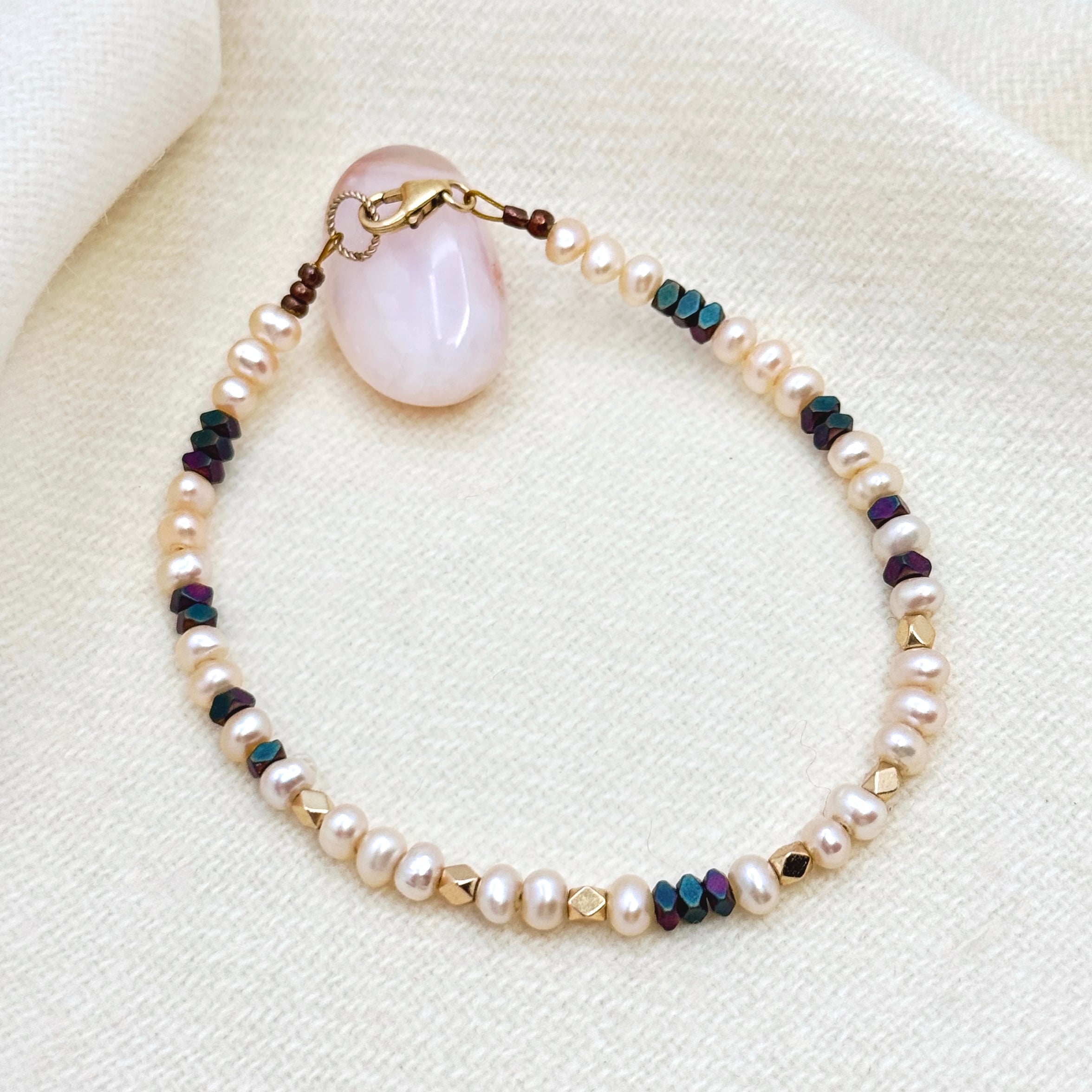 Ivory Pearl, Hematite, & Gold-Filled Bracelet