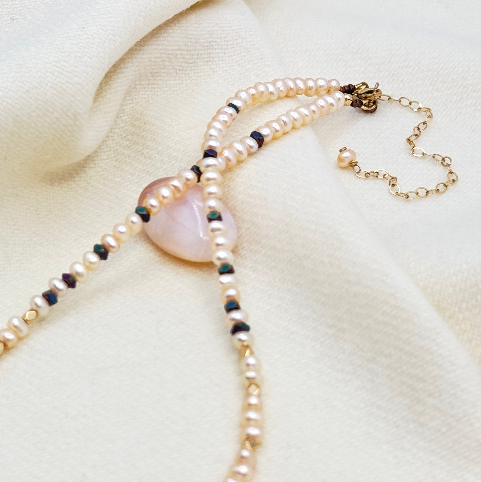 Ivory Pearl, Hematite, & Gold-Filled Necklace