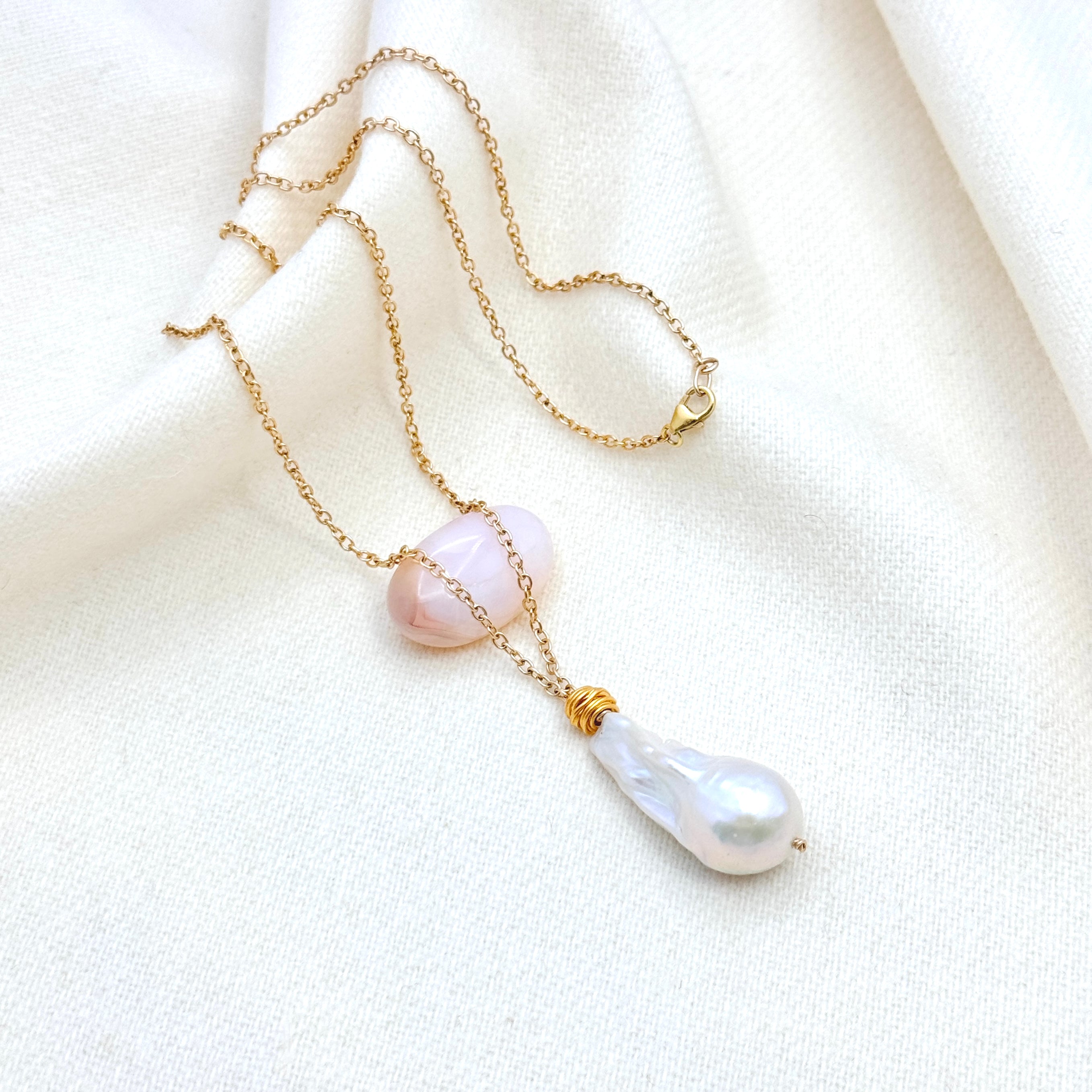 14k Gold-Filled Large Baroque Pearl Necklace