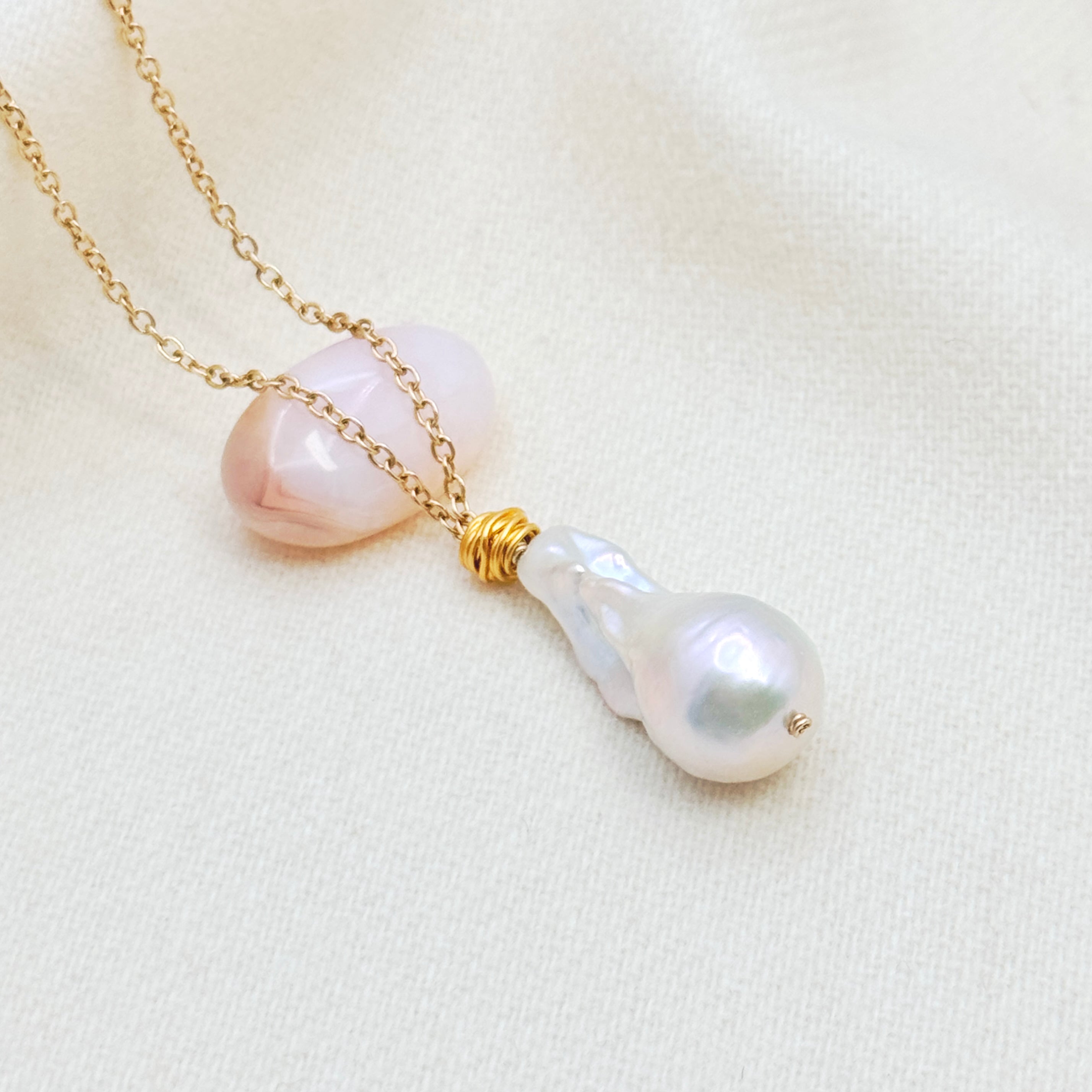 14k Gold-Filled Large Baroque Pearl Necklace