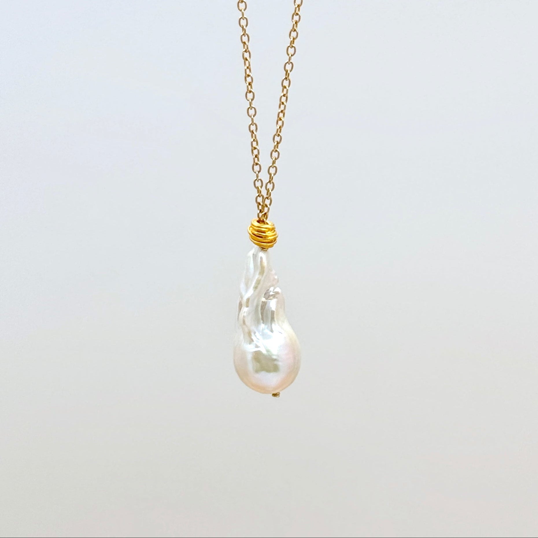 14k Gold-Filled Large Baroque Pearl Necklace