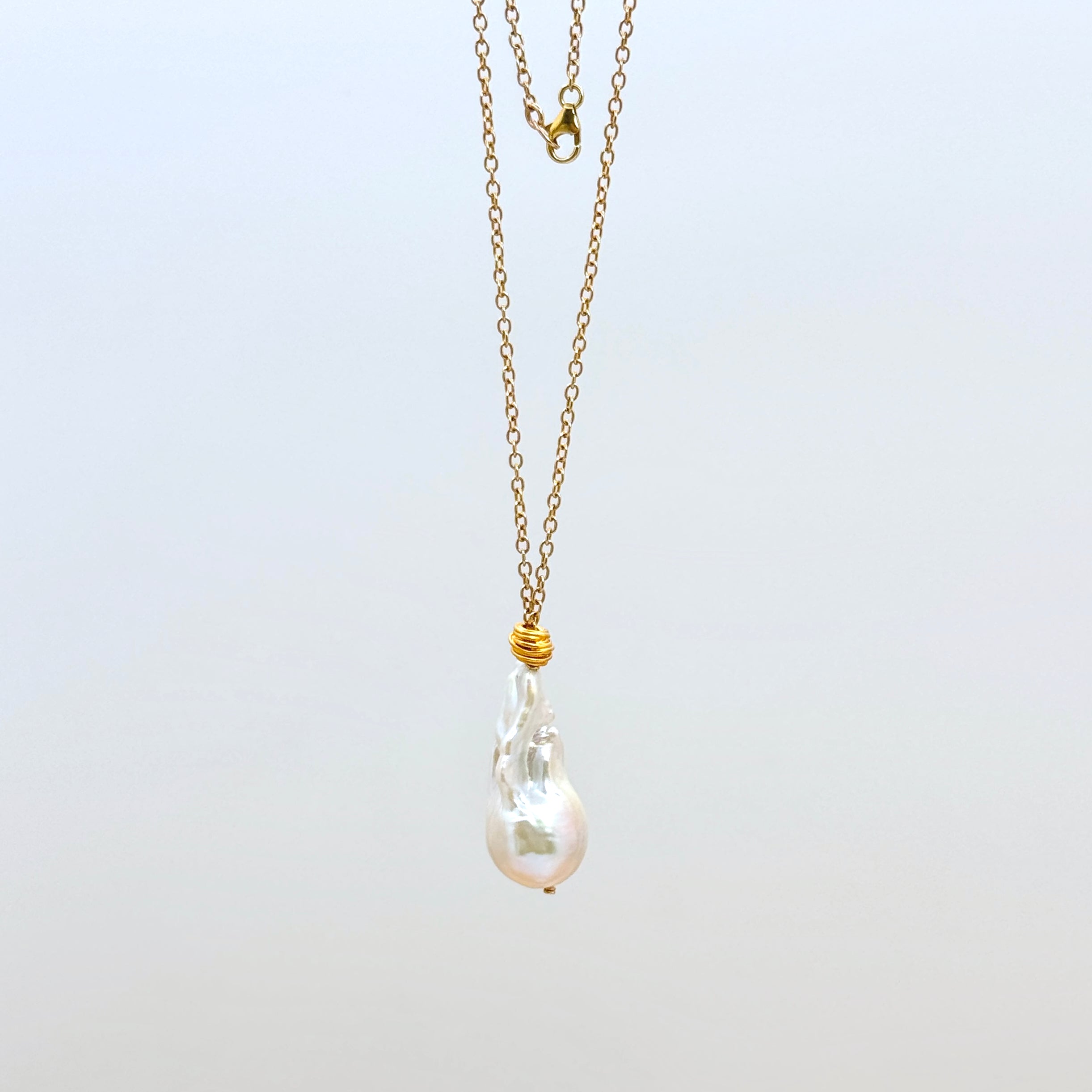14k Gold-Filled Large Baroque Pearl Necklace