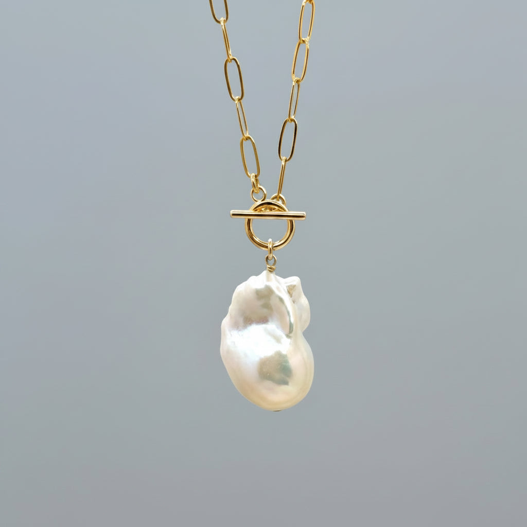 14k Gold-Filled Large Baroque Pearl Necklace
