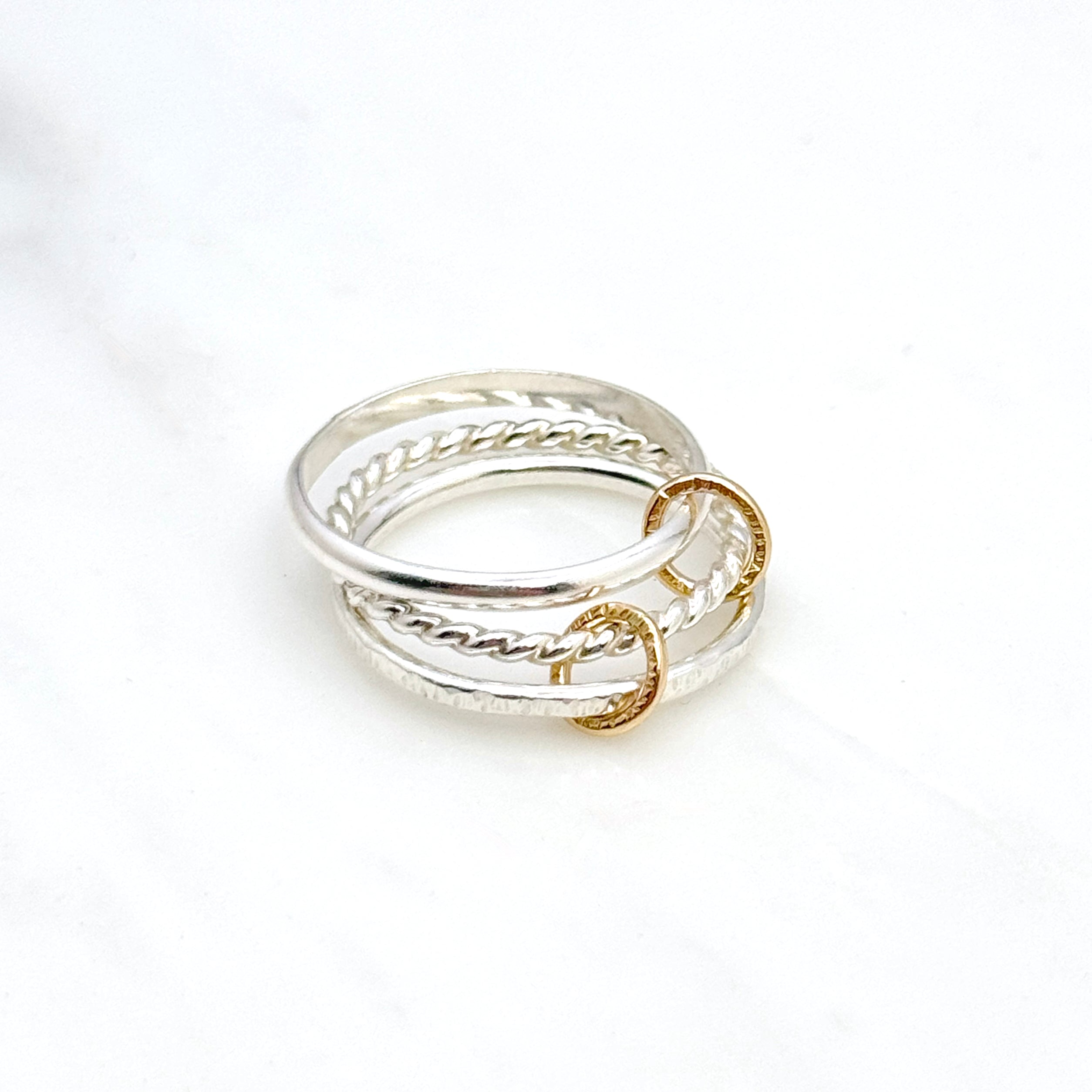 Sterling Silver Mixed Metal Stacking Ring