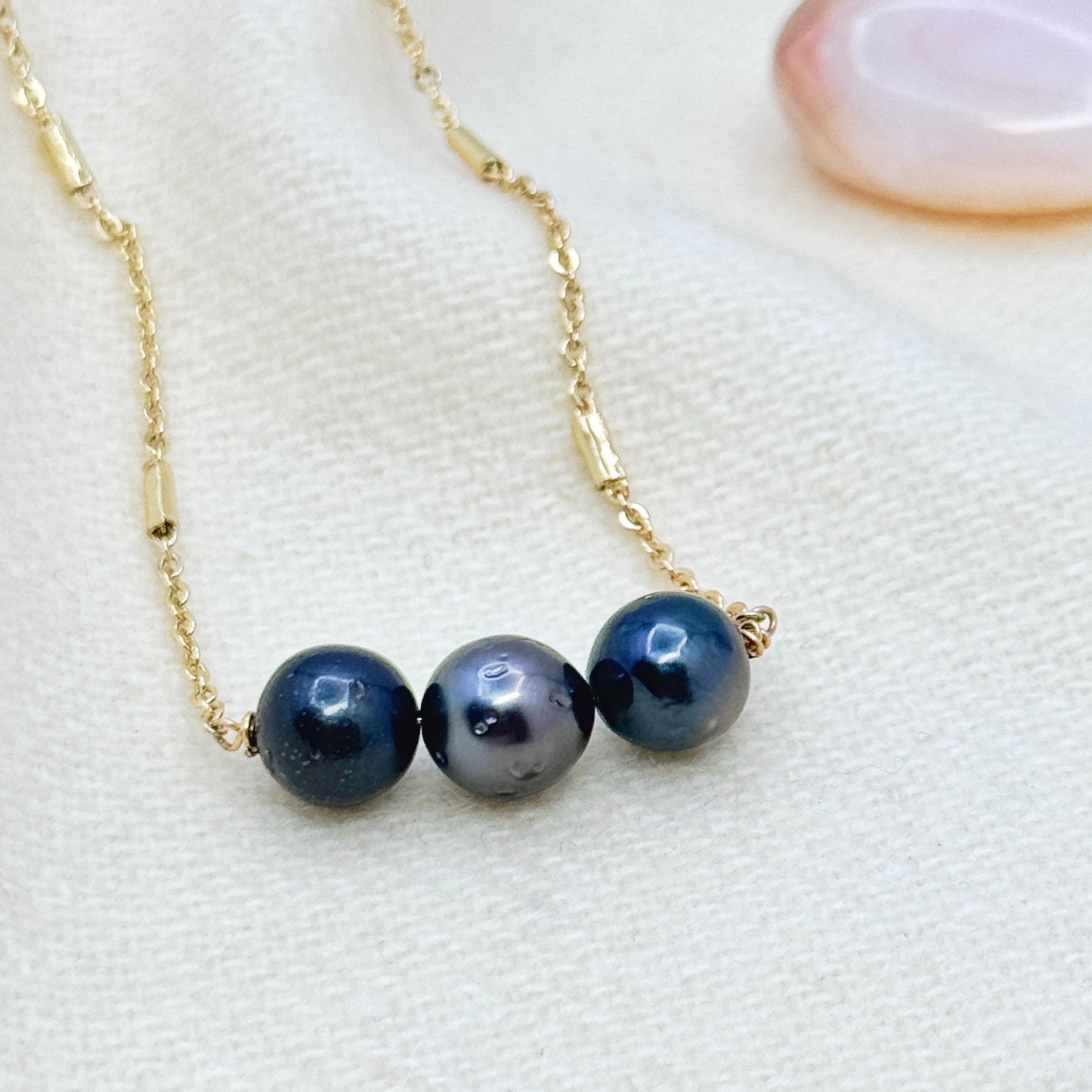 Triple Tahitian Pearl Gold-Filled Necklace
