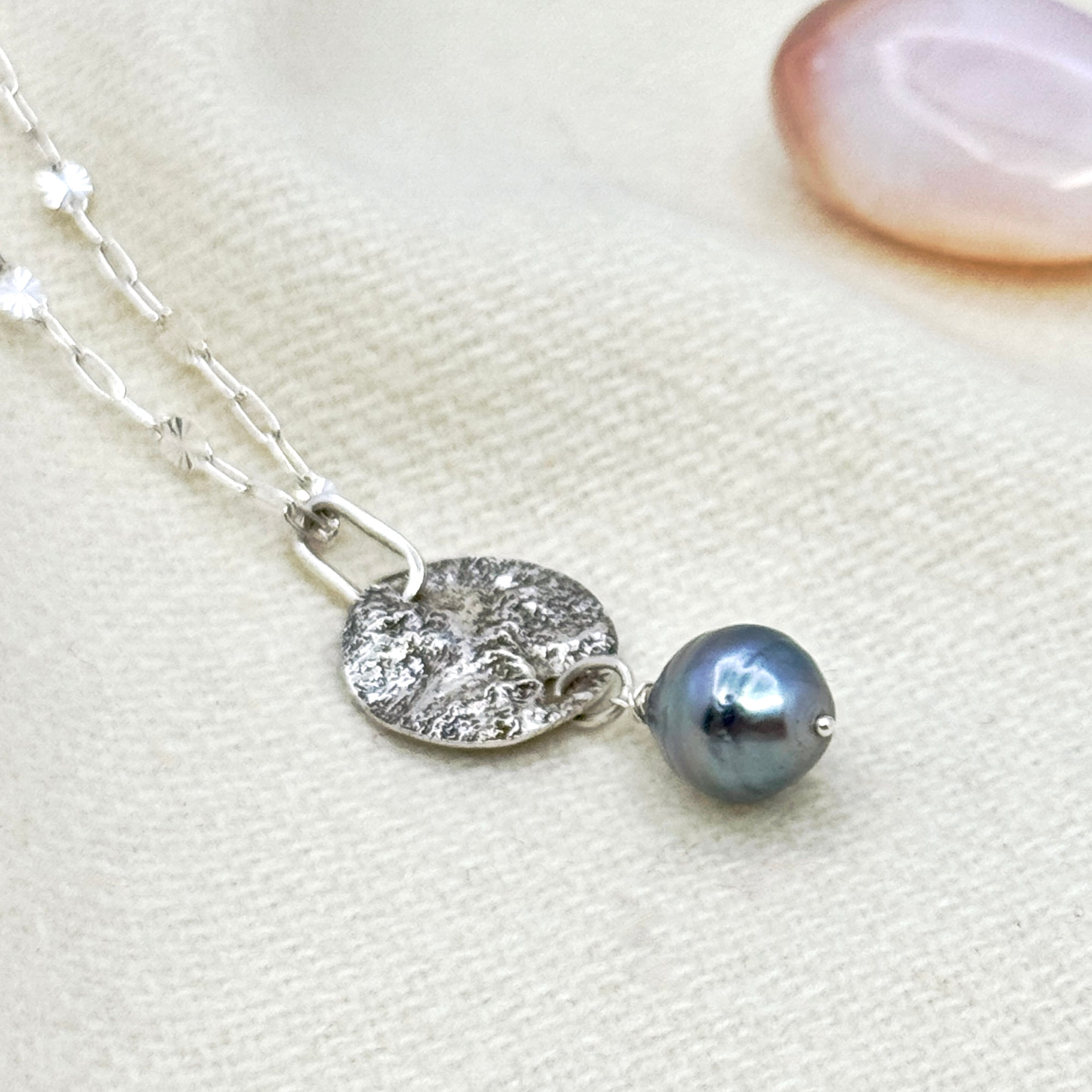 Tahitian Pearl 925 Silver Pendant Necklace