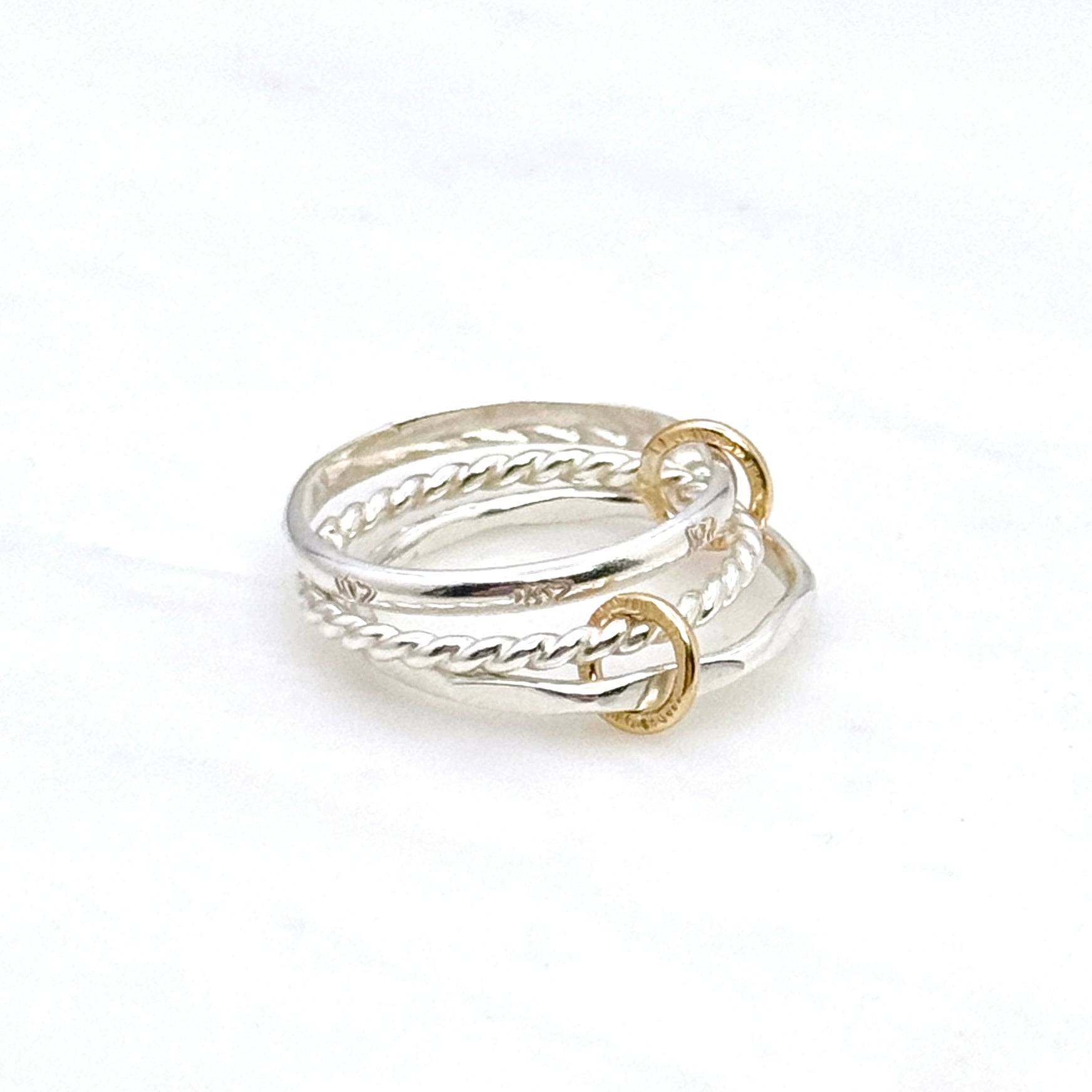 Sterling Silver Mixed Metal Stacking Ring