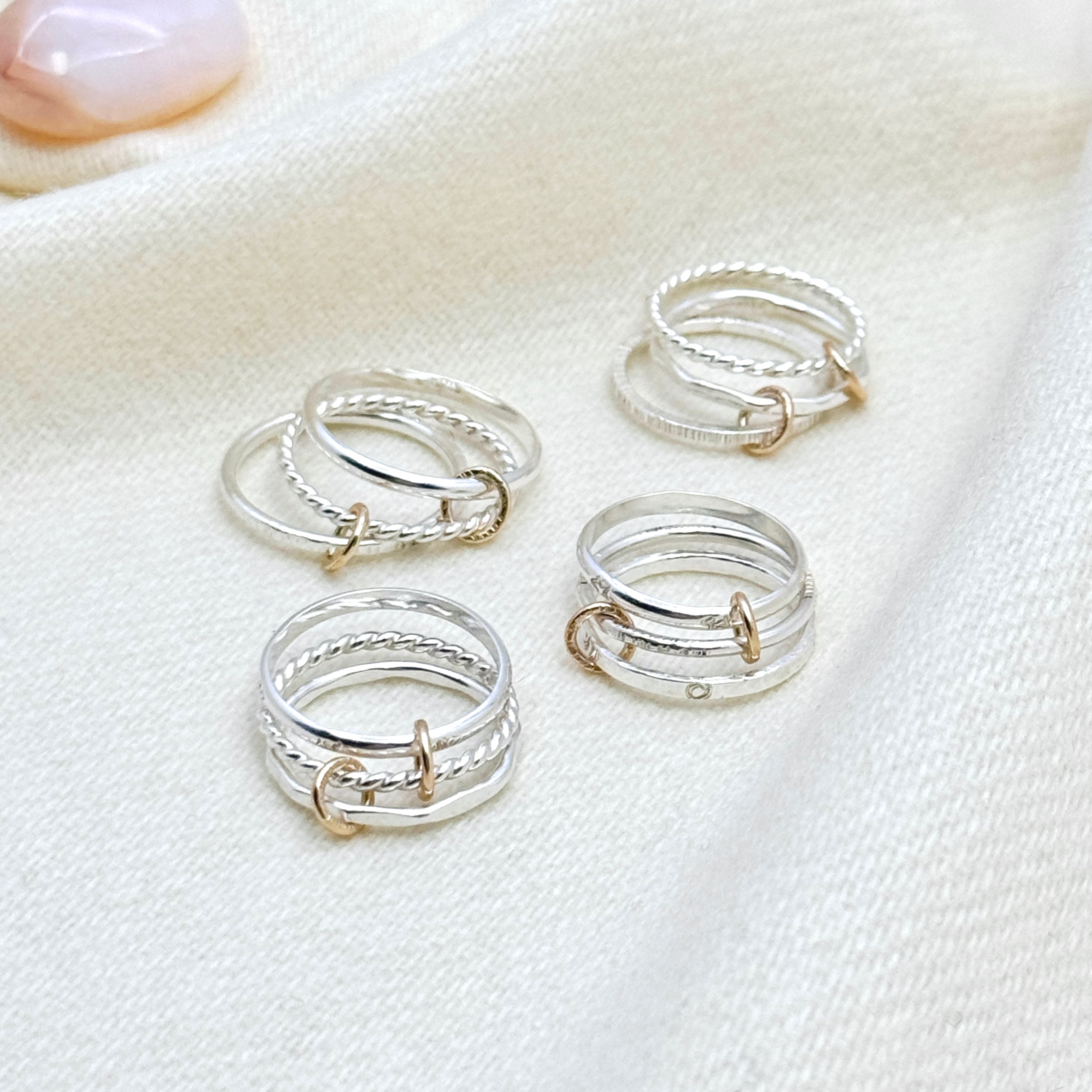 Sterling Silver Mixed Metal Stacking Ring
