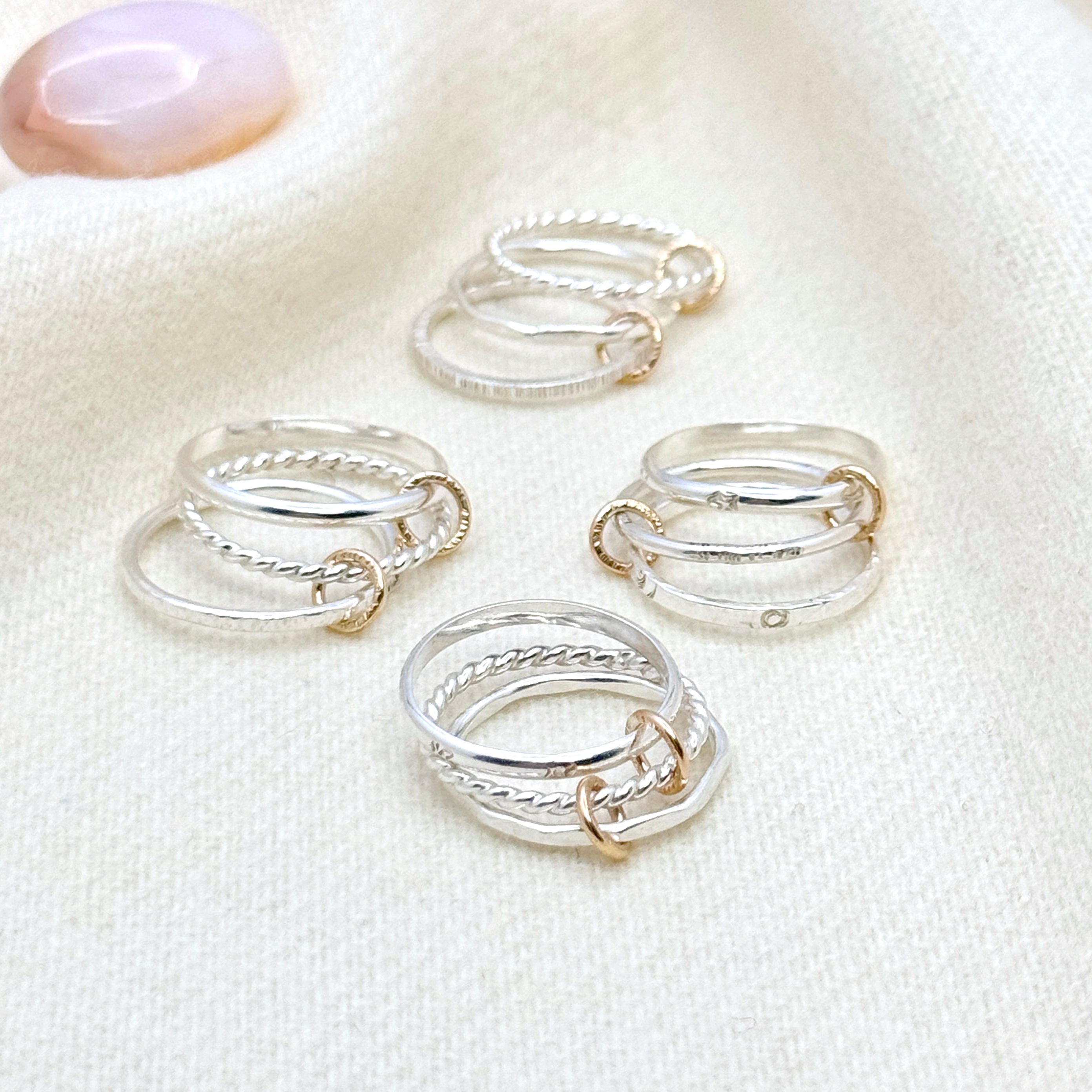 Sterling Silver Mixed Metal Stacking Ring