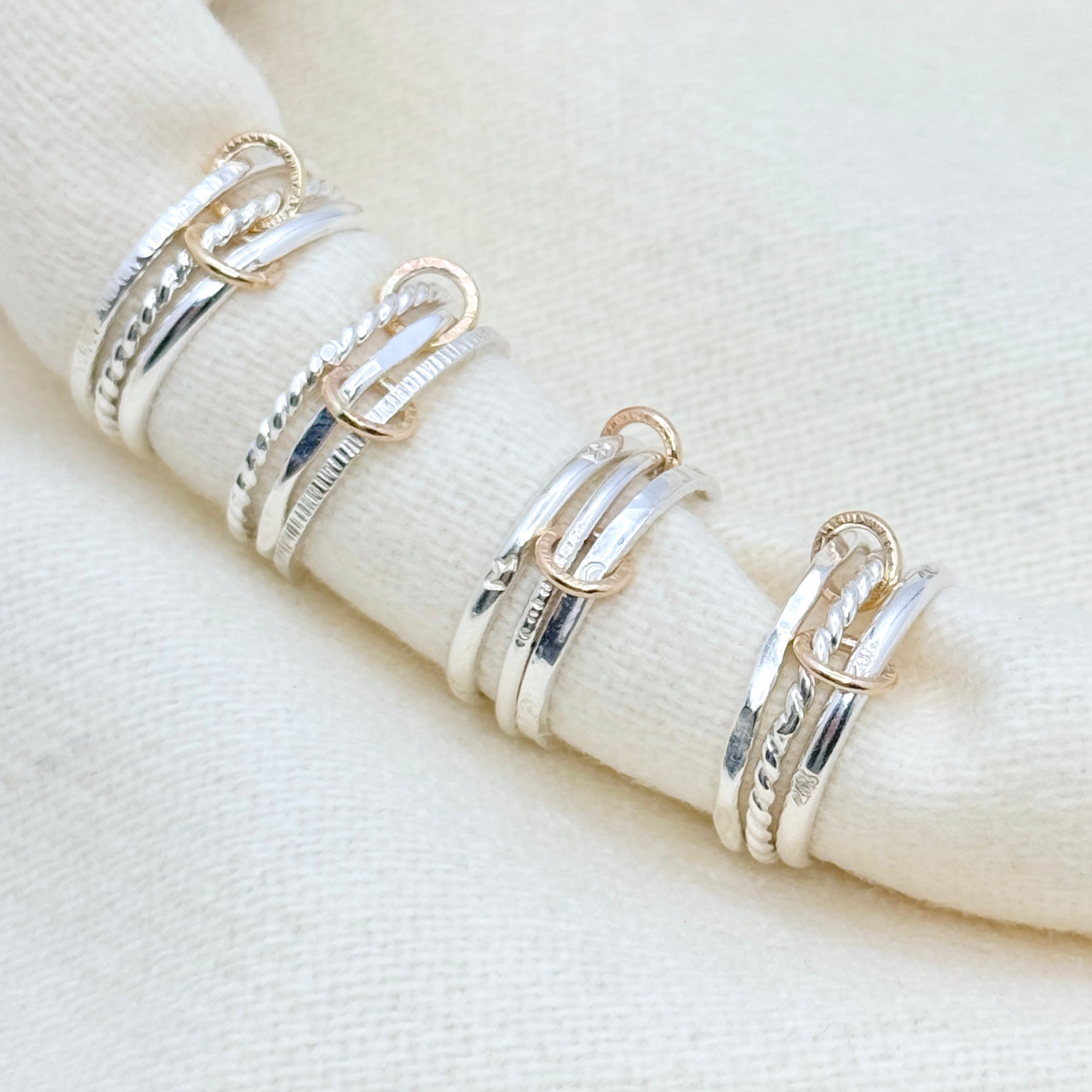 Sterling Silver Mixed Metal Stacking Ring