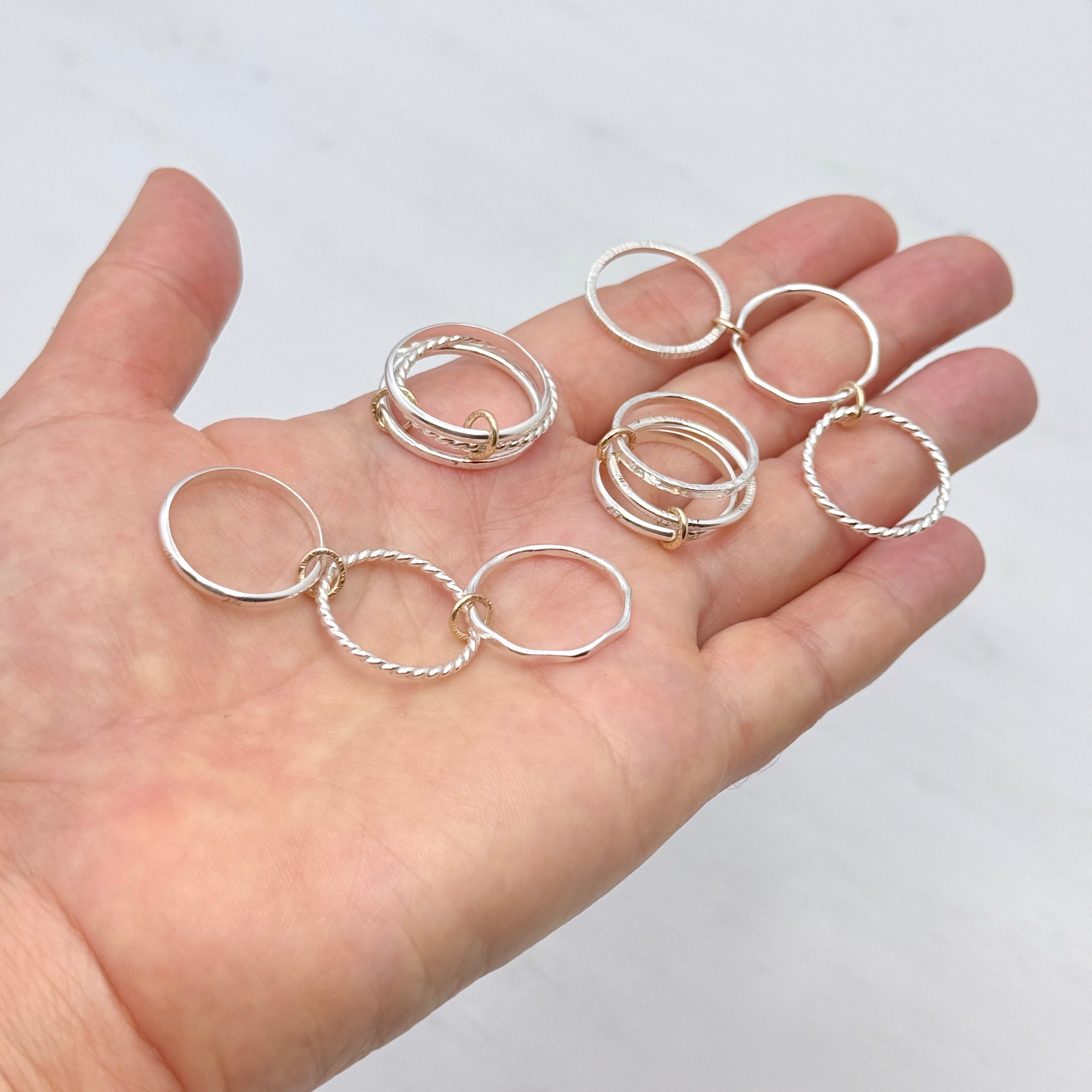 Sterling Silver Mixed Metal Stacking Ring