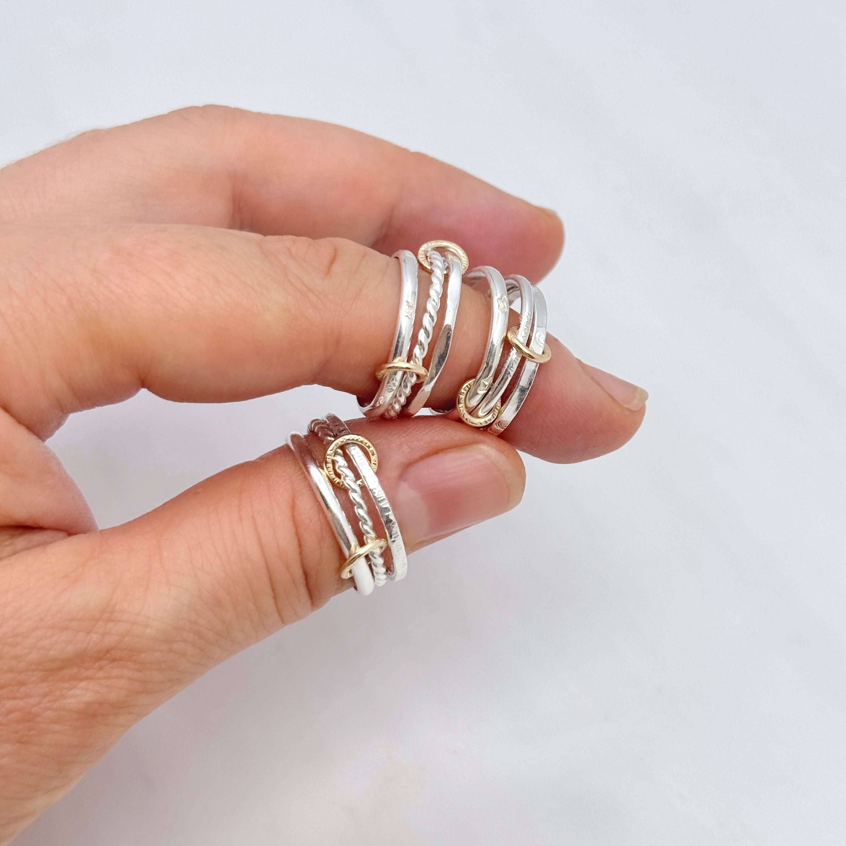 Sterling Silver Mixed Metal Stacking Ring