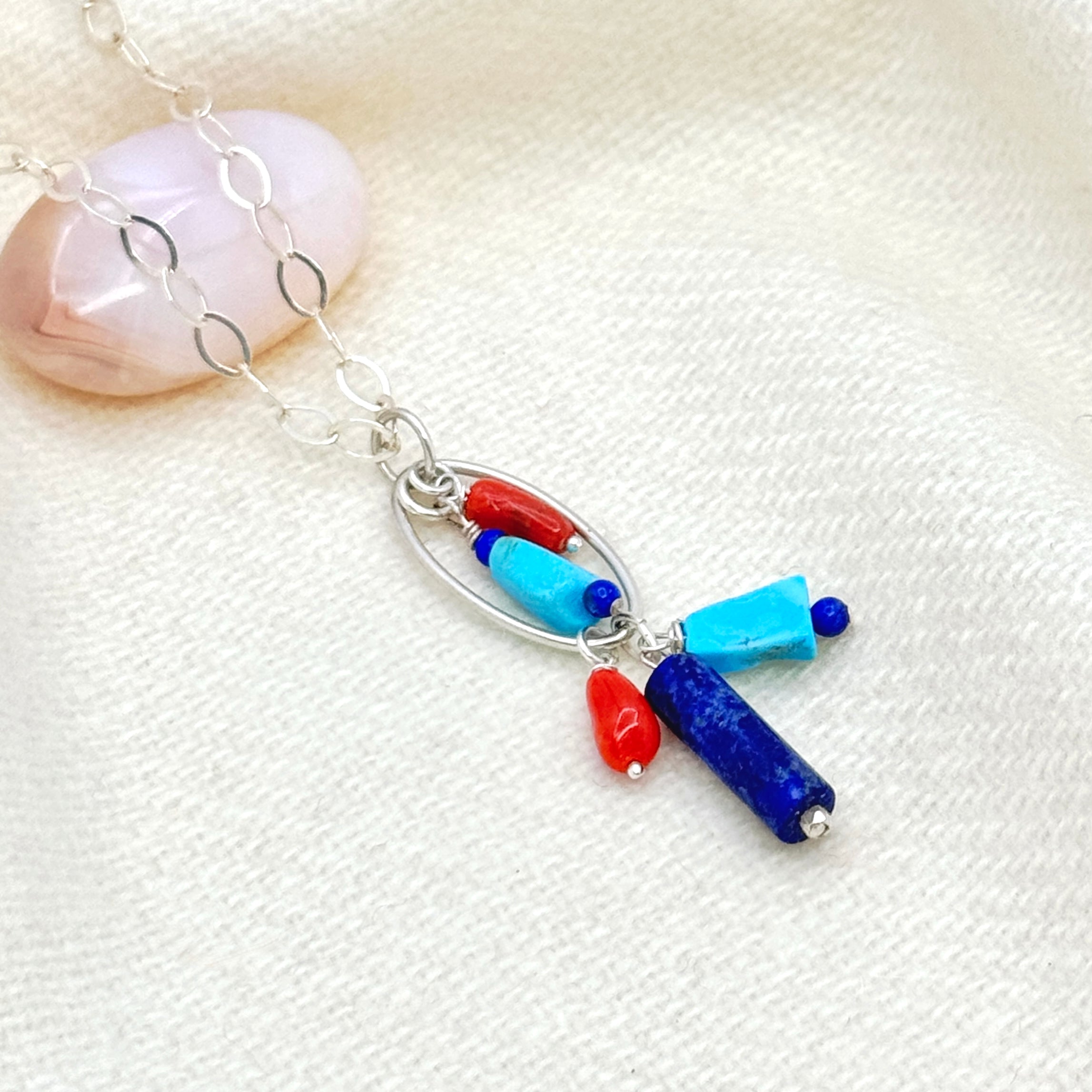 Southwestern Lapis & Turquoise Coral Necklace