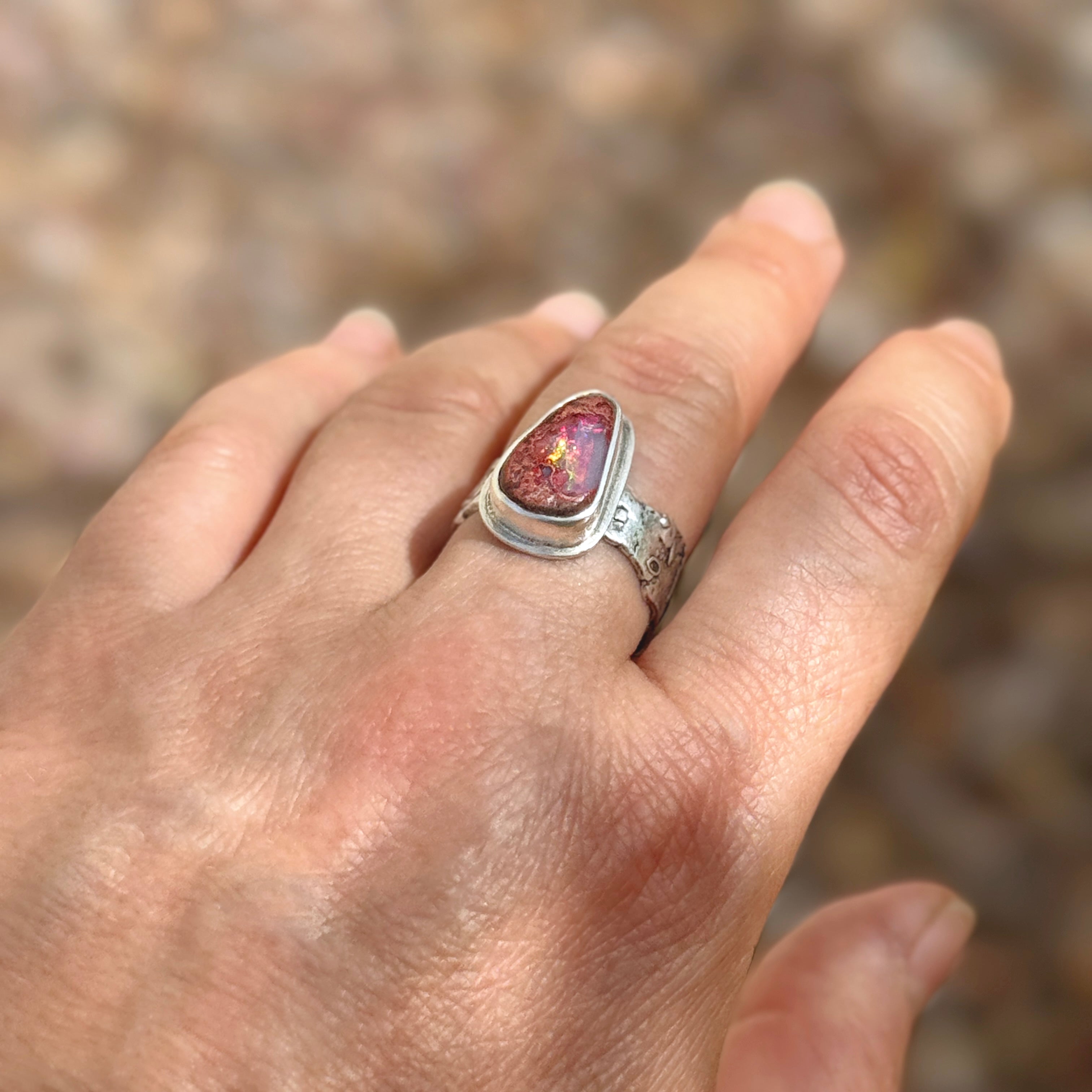 Mexican Cantera Opal Sterling Silver Ring