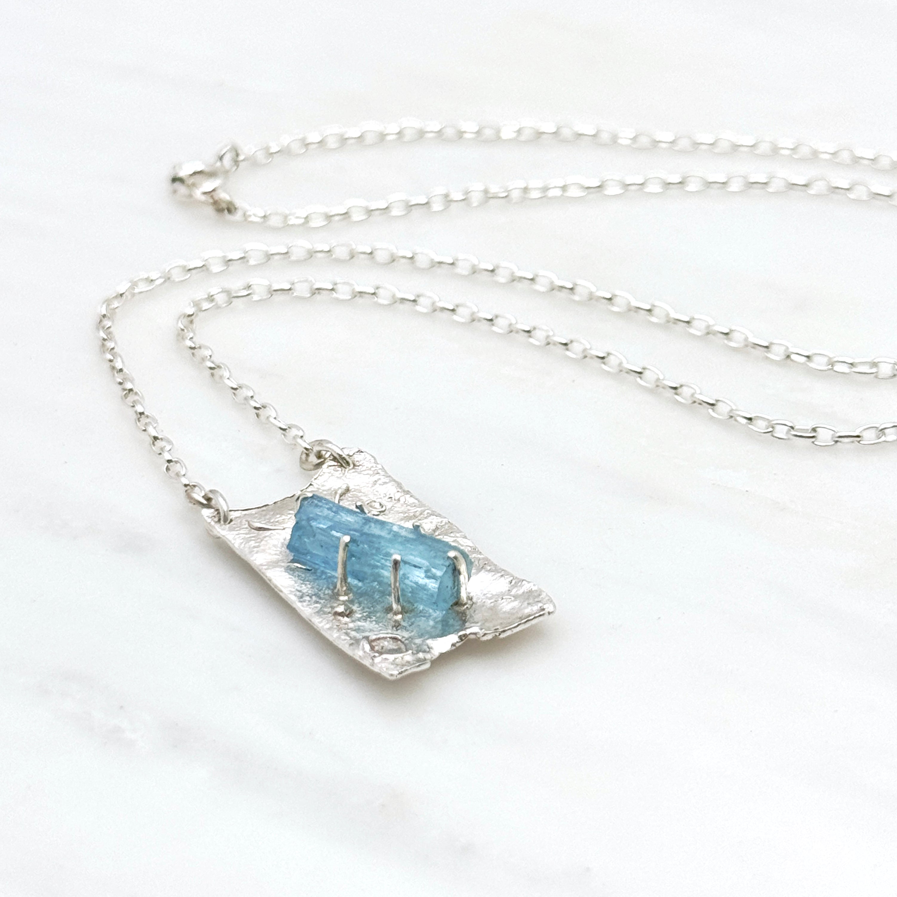 Sterling Silver Aquamarine Pendant Necklace