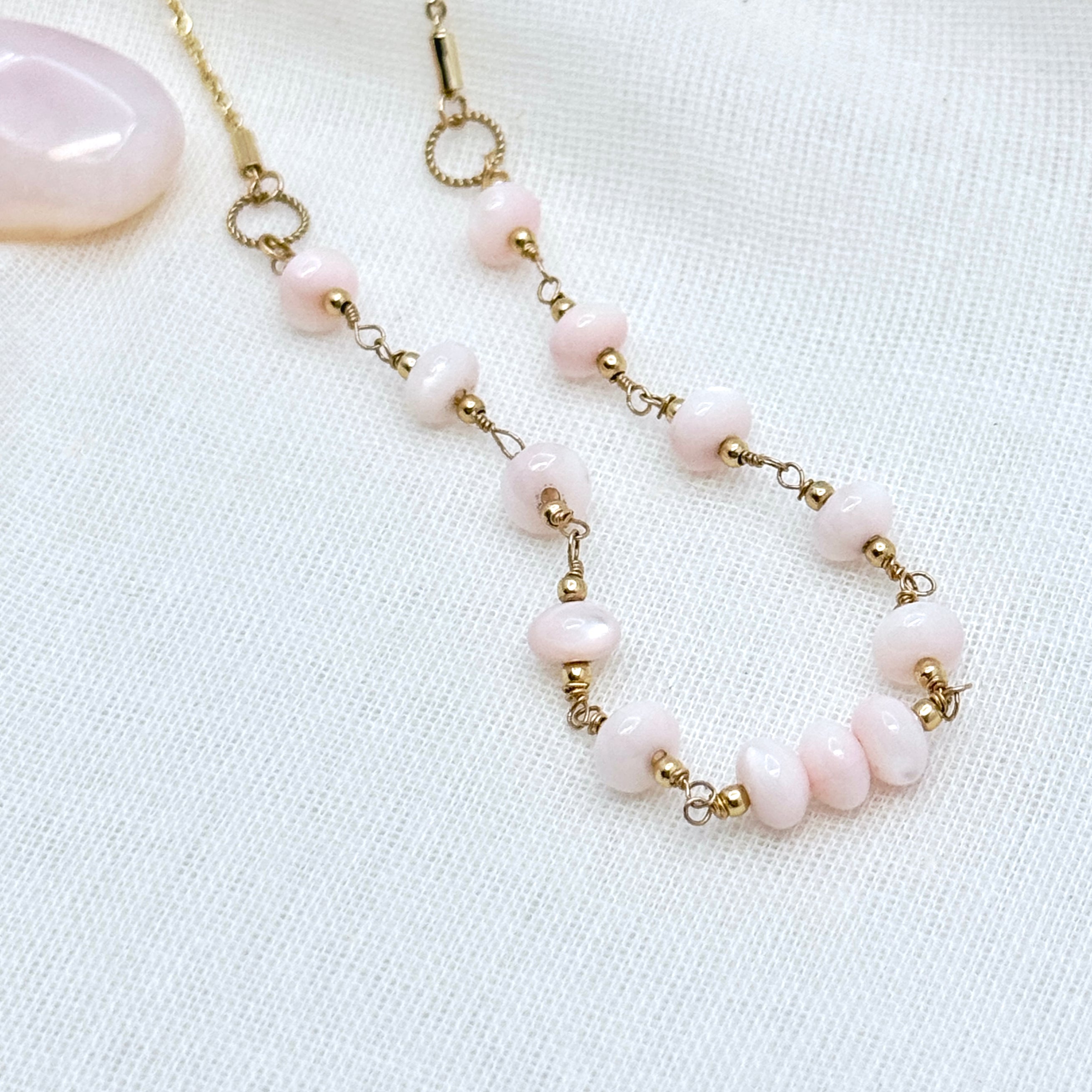 Pink Freshwater Shell Station Necklace