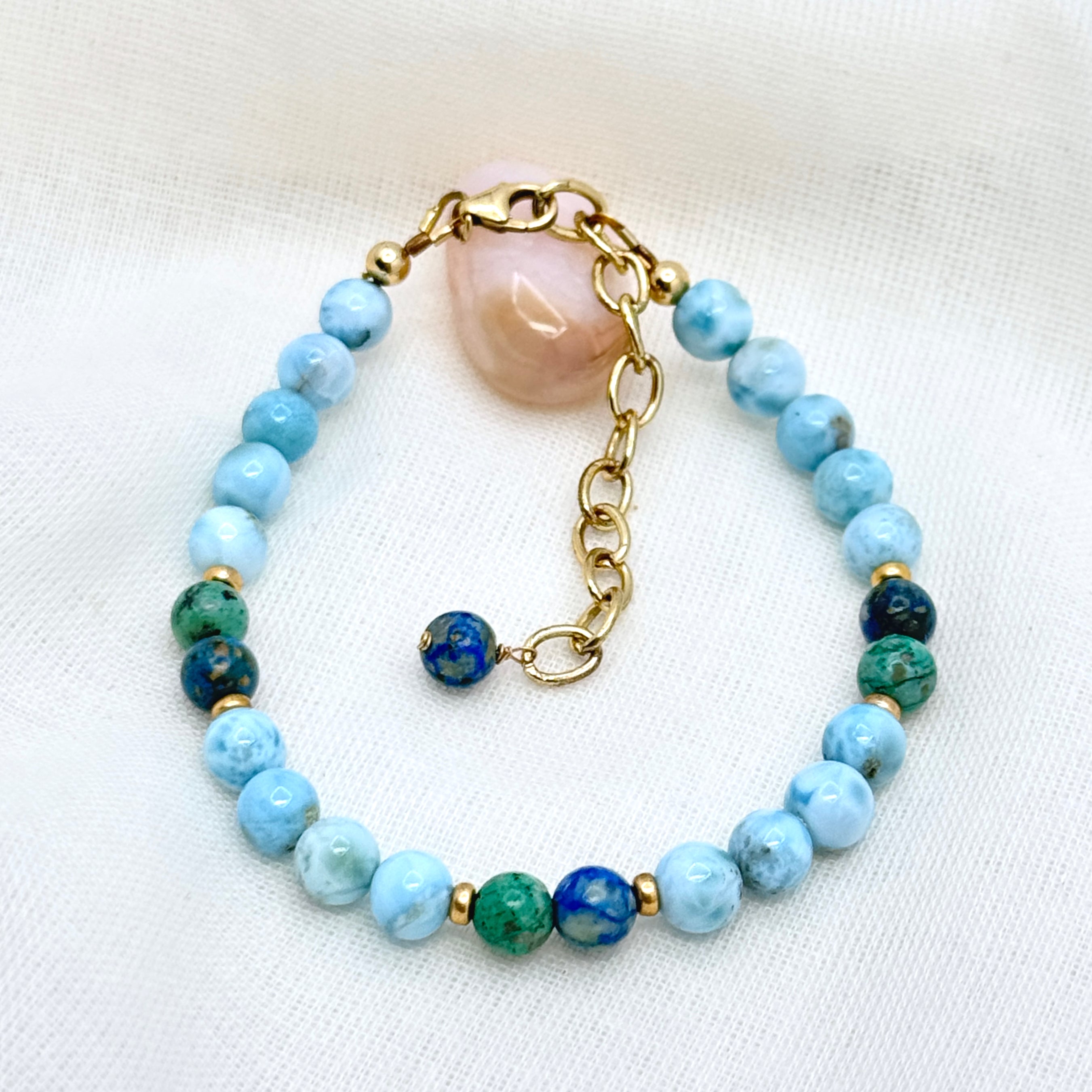 Larimar & Chrysocolla Gold-Filled Bracelet
