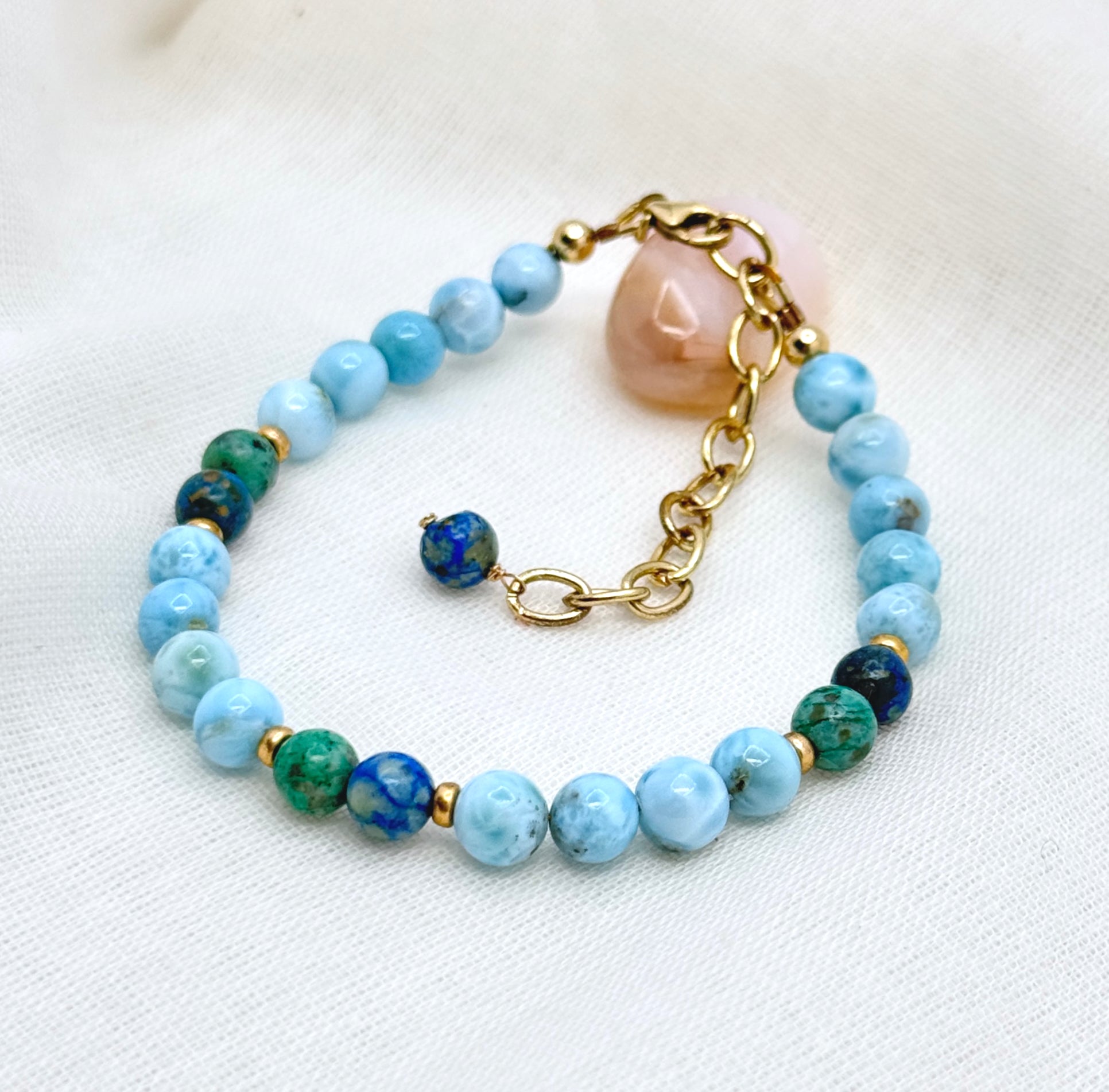 Larimar & Chrysocolla Gold-Filled Bracelet