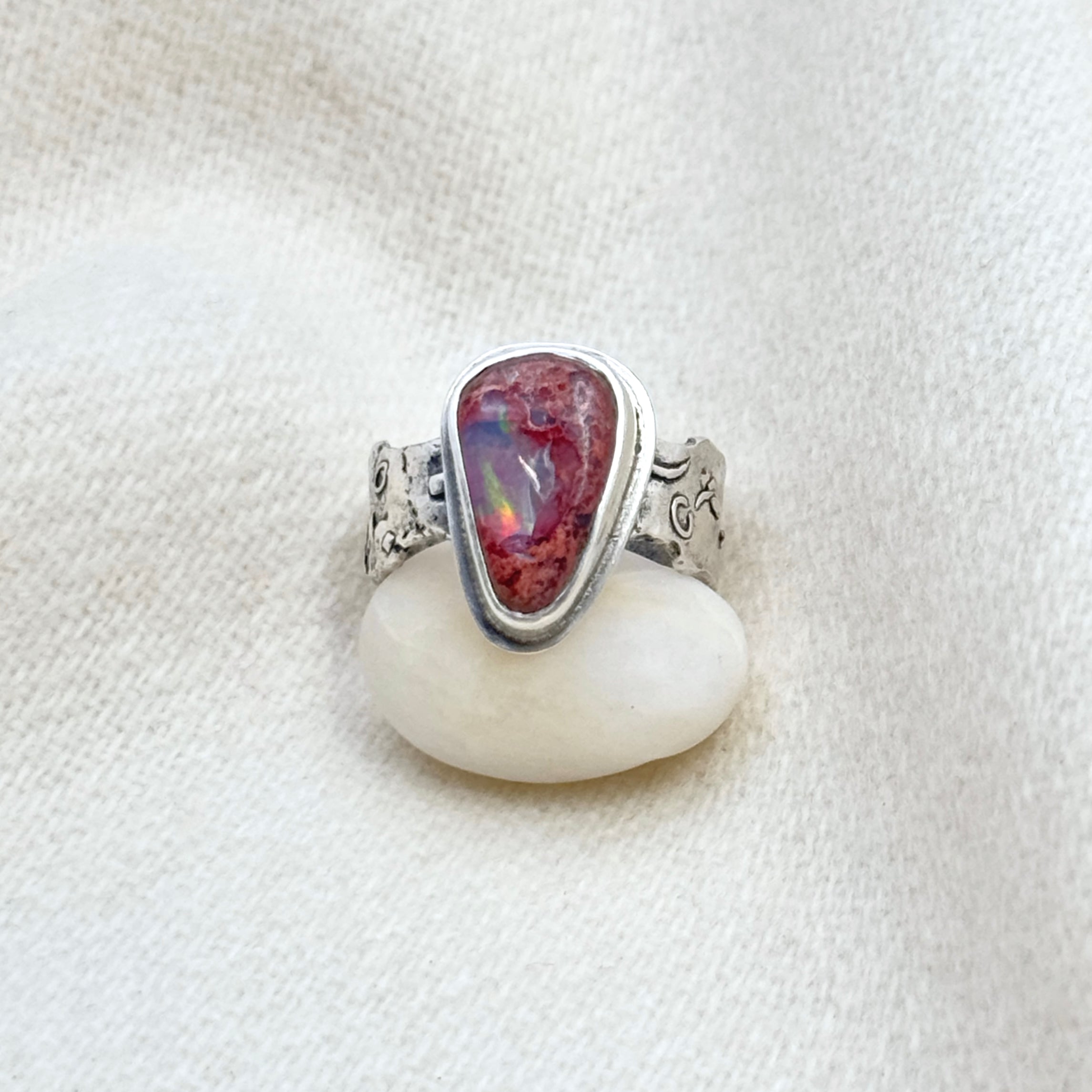 Mexican Cantera Opal Sterling Silver Ring