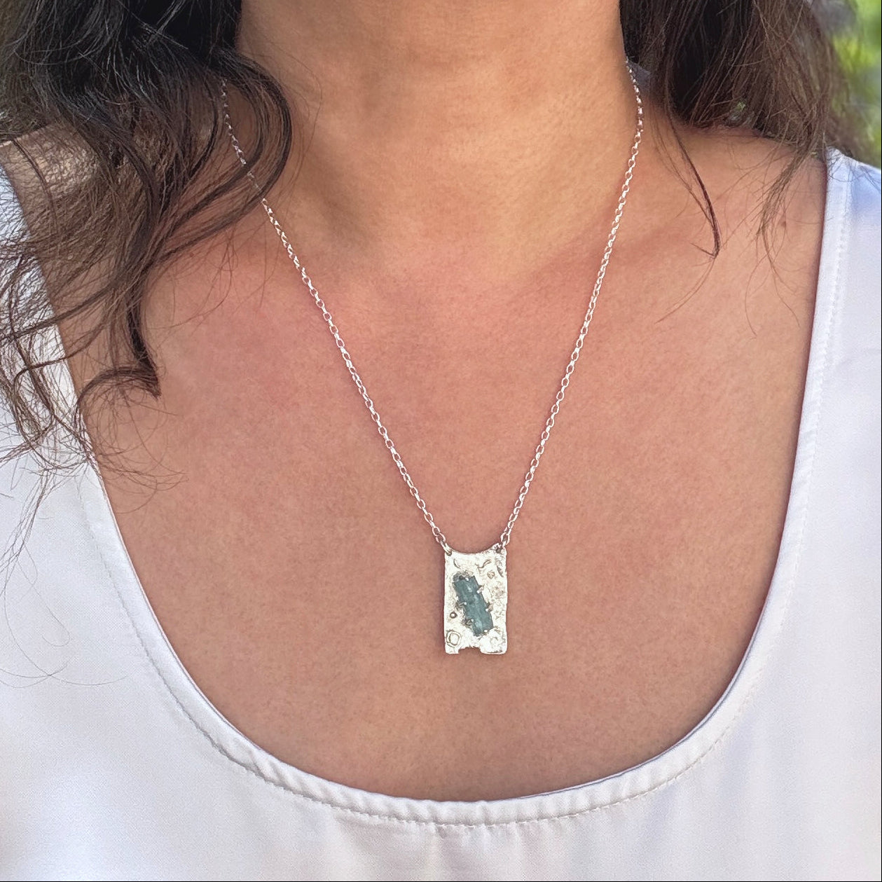Sterling Silver Aquamarine Pendant Necklace