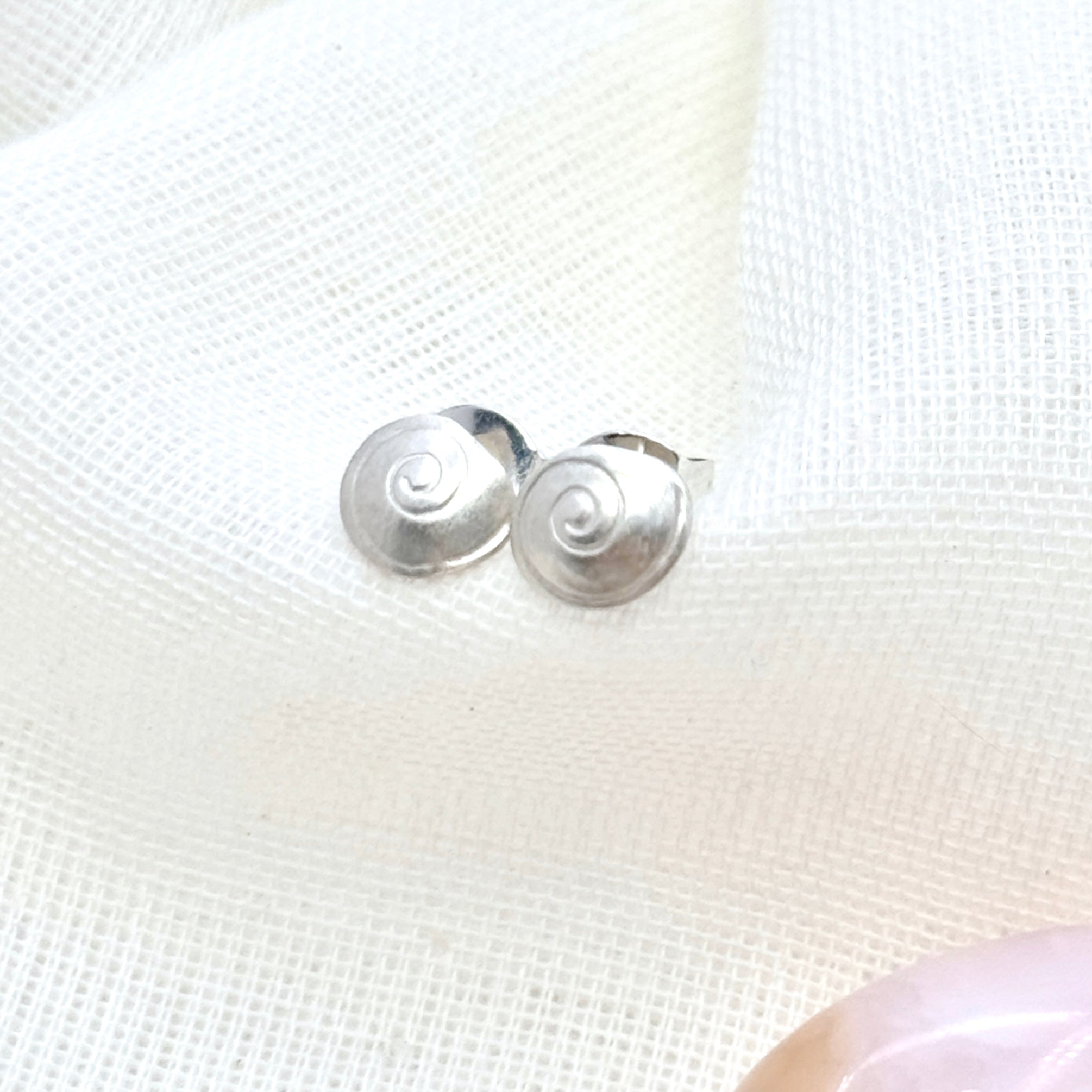 Sterling Silver Shell Stud Earrings