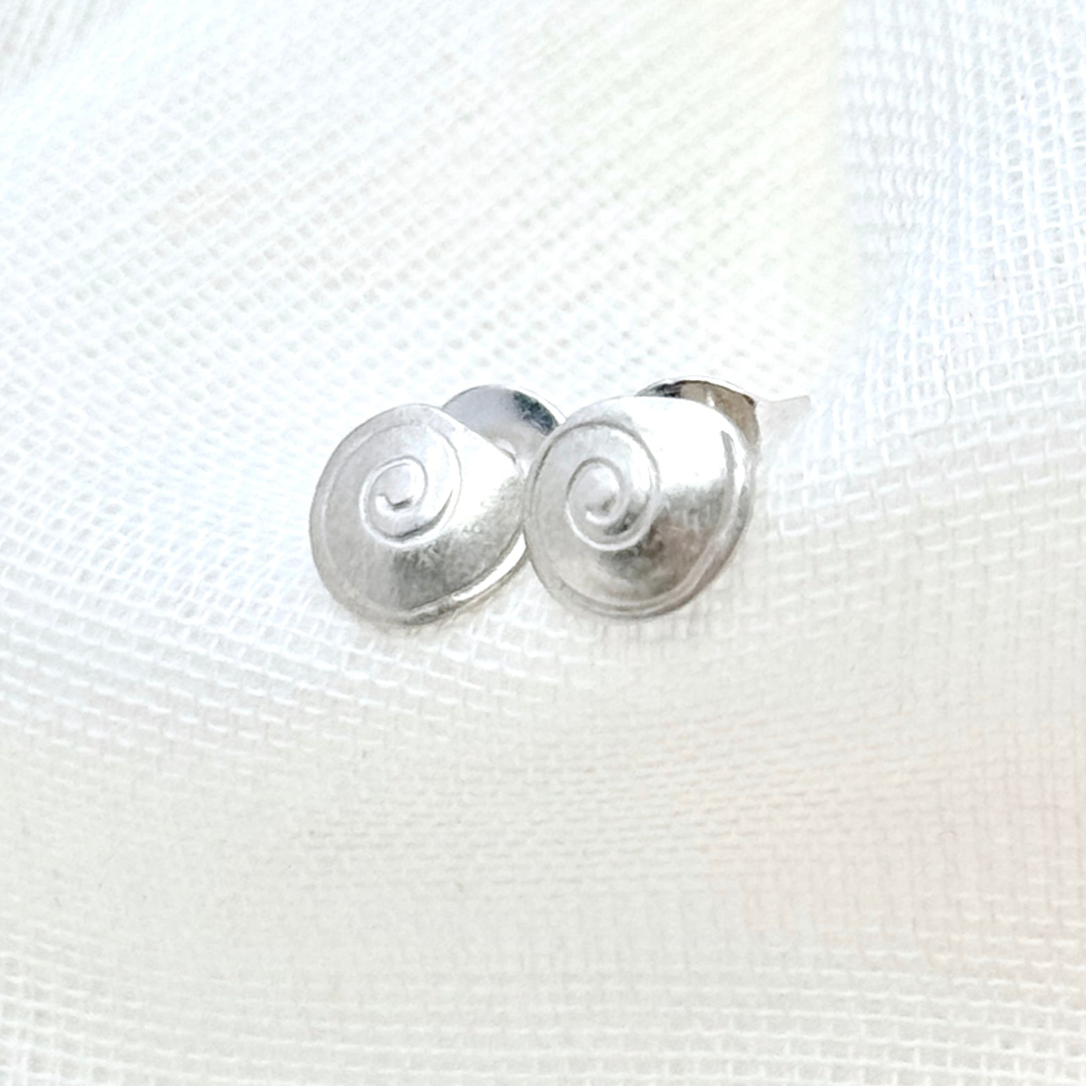 Sterling Silver Shell Stud Earrings