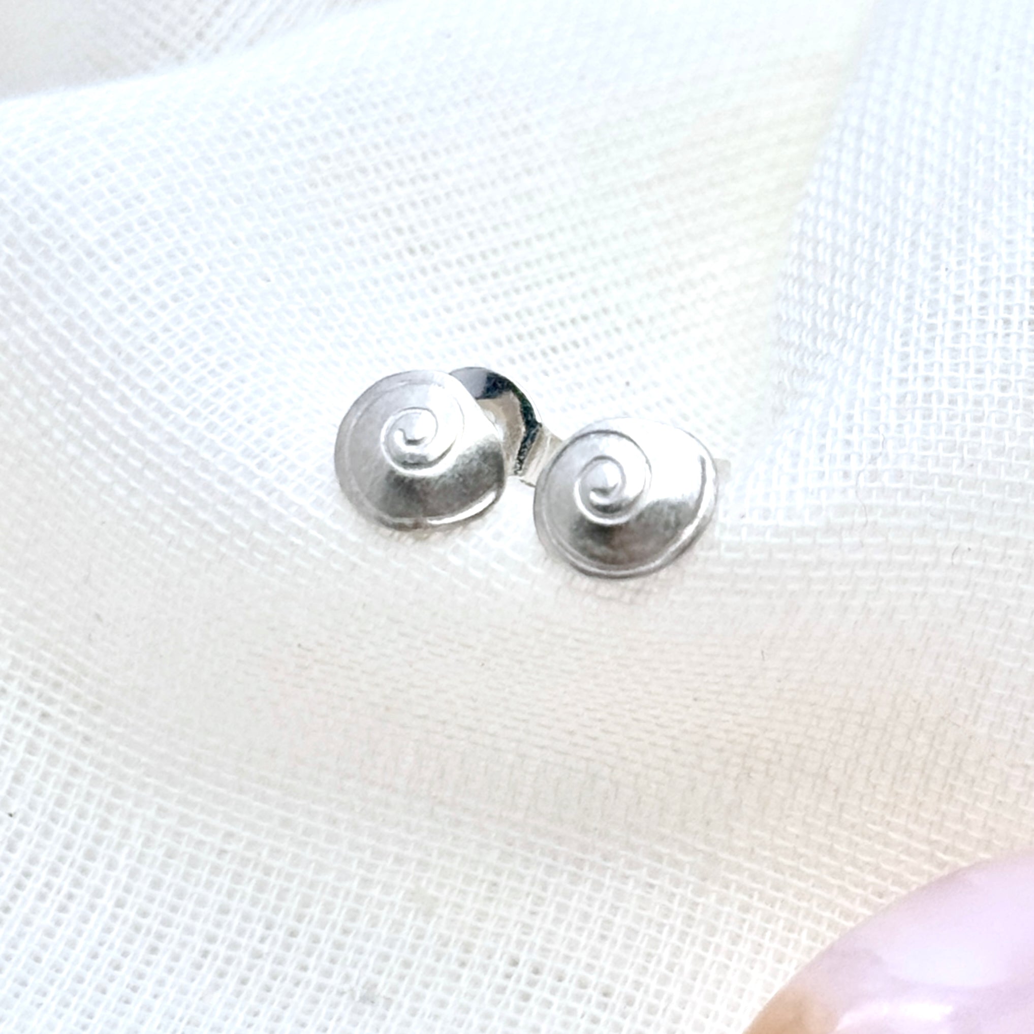 Sterling Silver Shell Stud Earrings