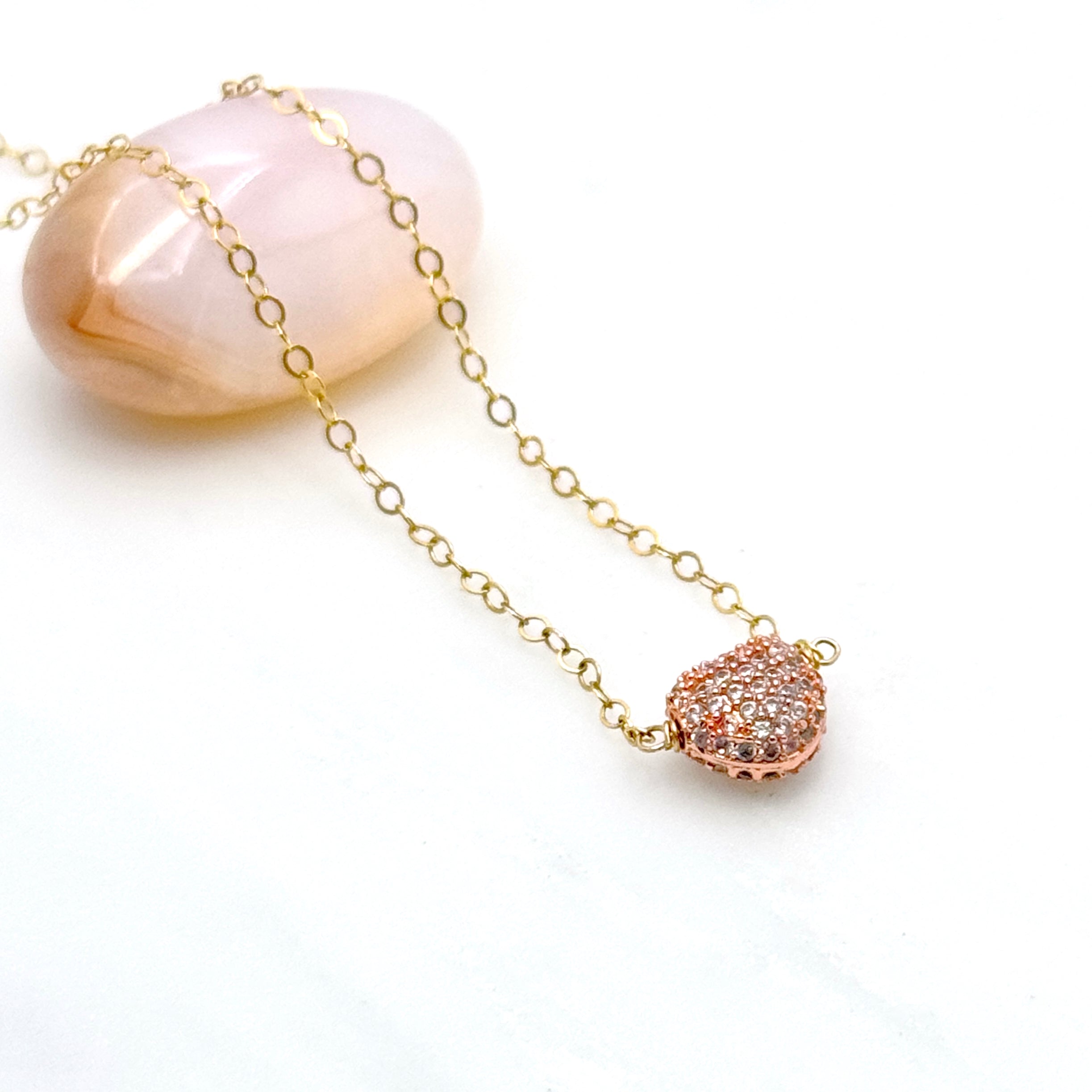Gold-Filled CZ Heart Charm Necklace