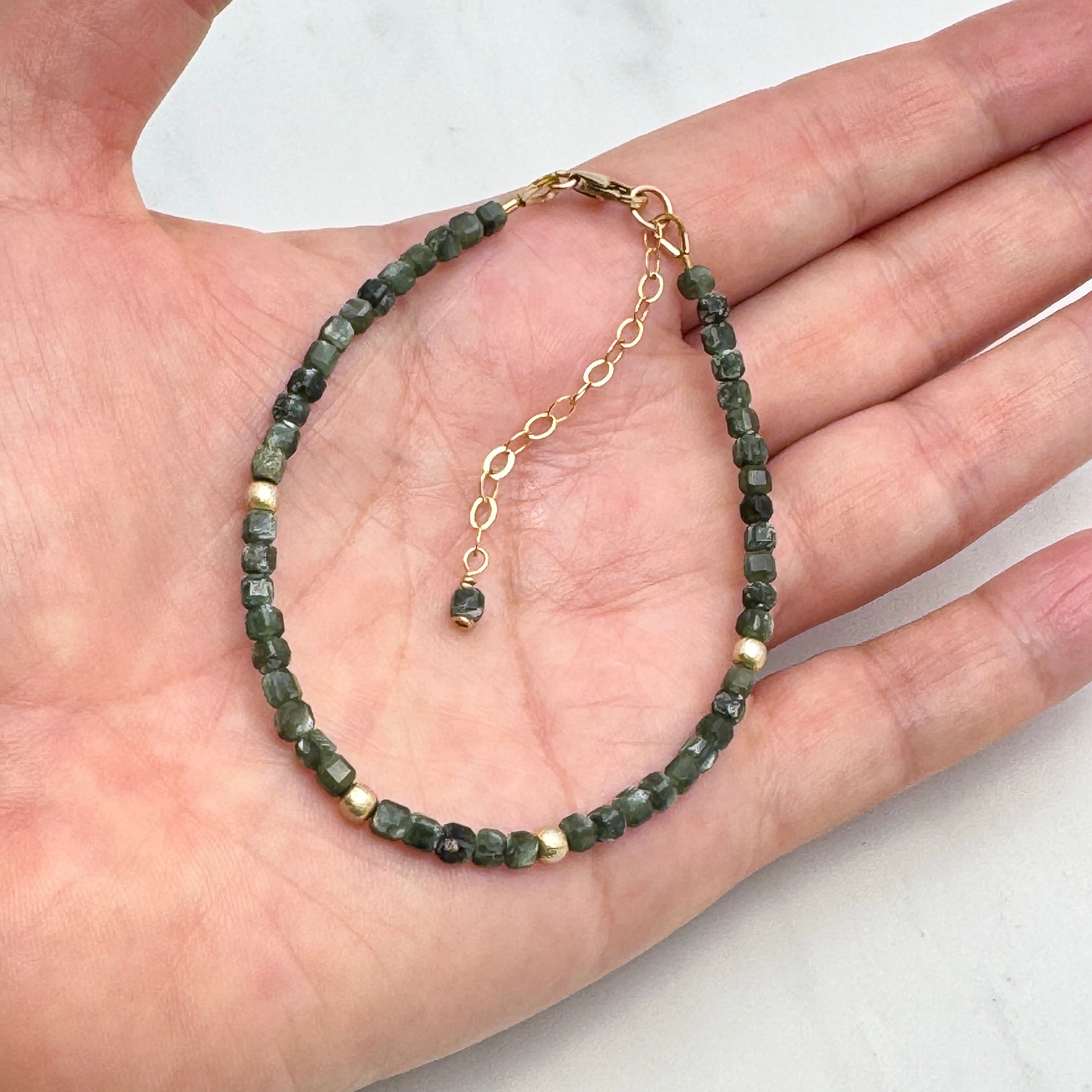 Seraphinite Gold-Filled Adjustable Bracelet