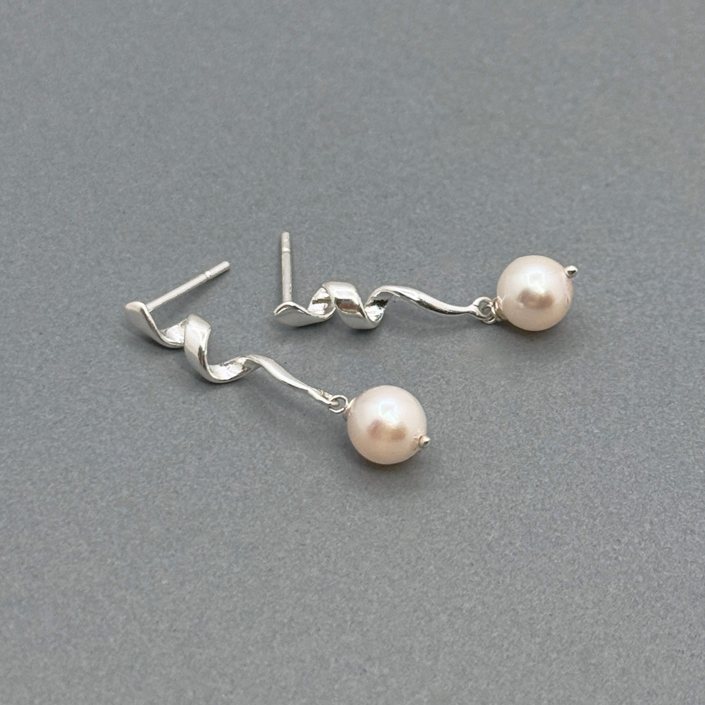Akoya Pearl Sterling Silver Drop Earrings