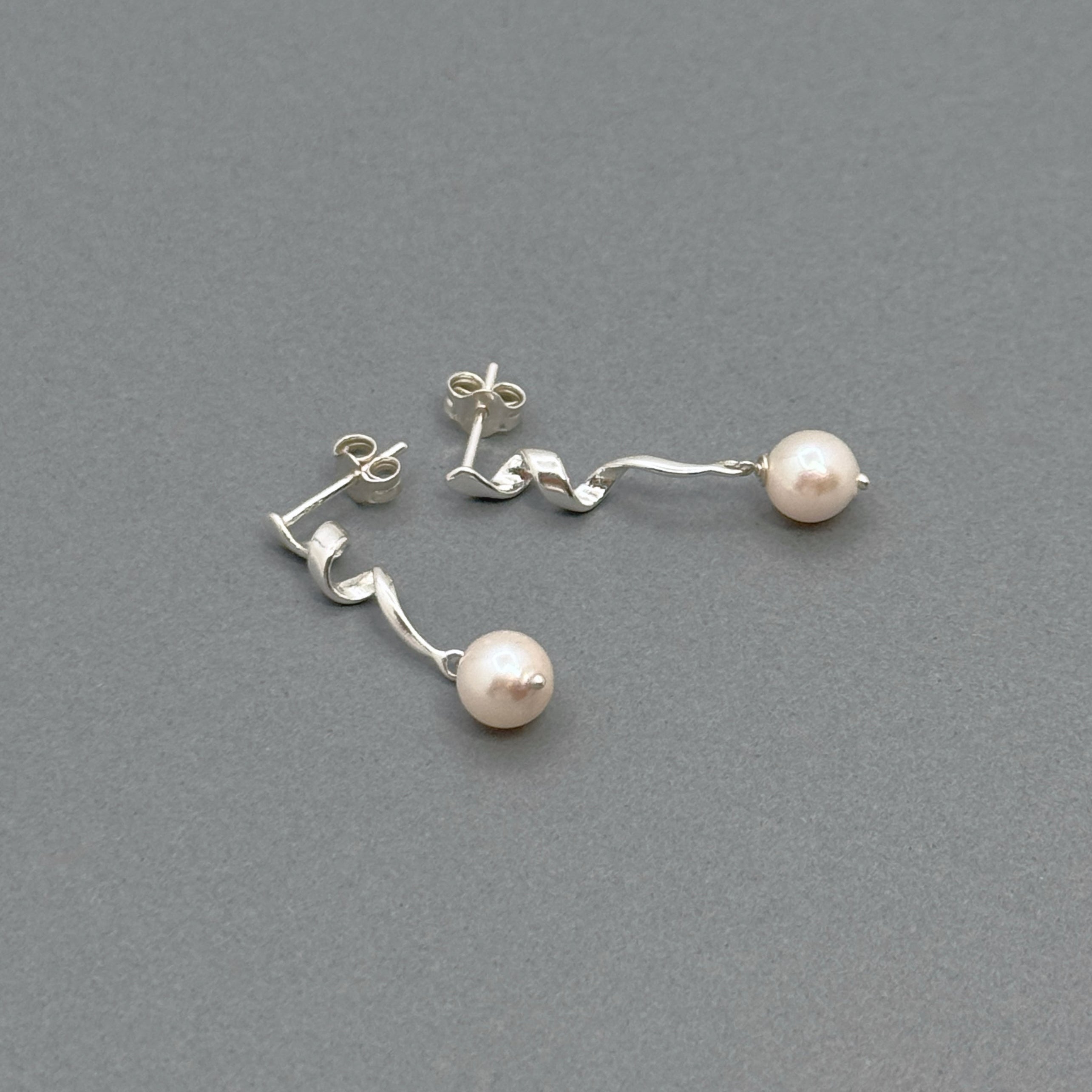 Akoya Pearl Sterling Silver Drop Earrings