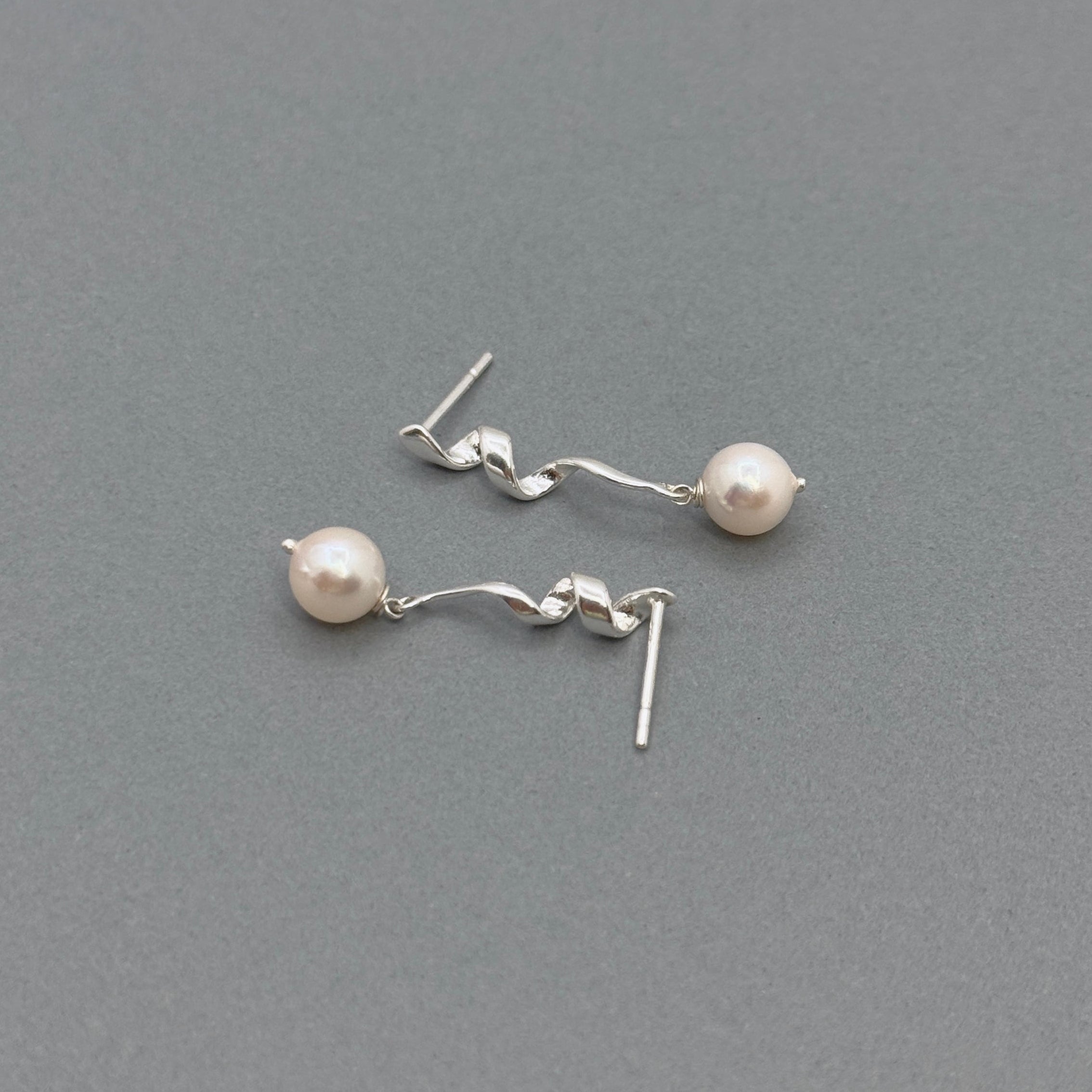 Akoya Pearl Sterling Silver Drop Earrings