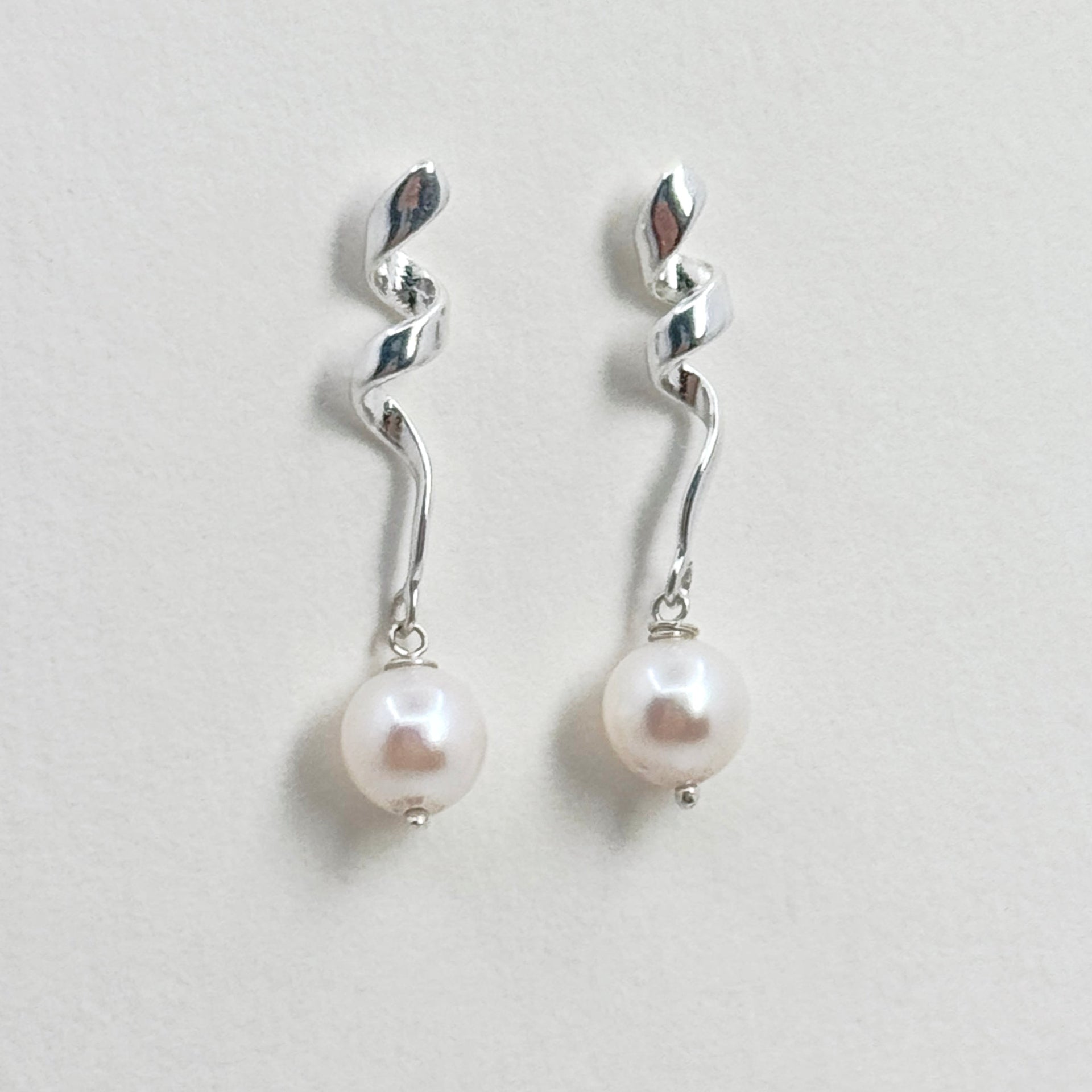 Akoya Pearl Sterling Silver Drop Earrings