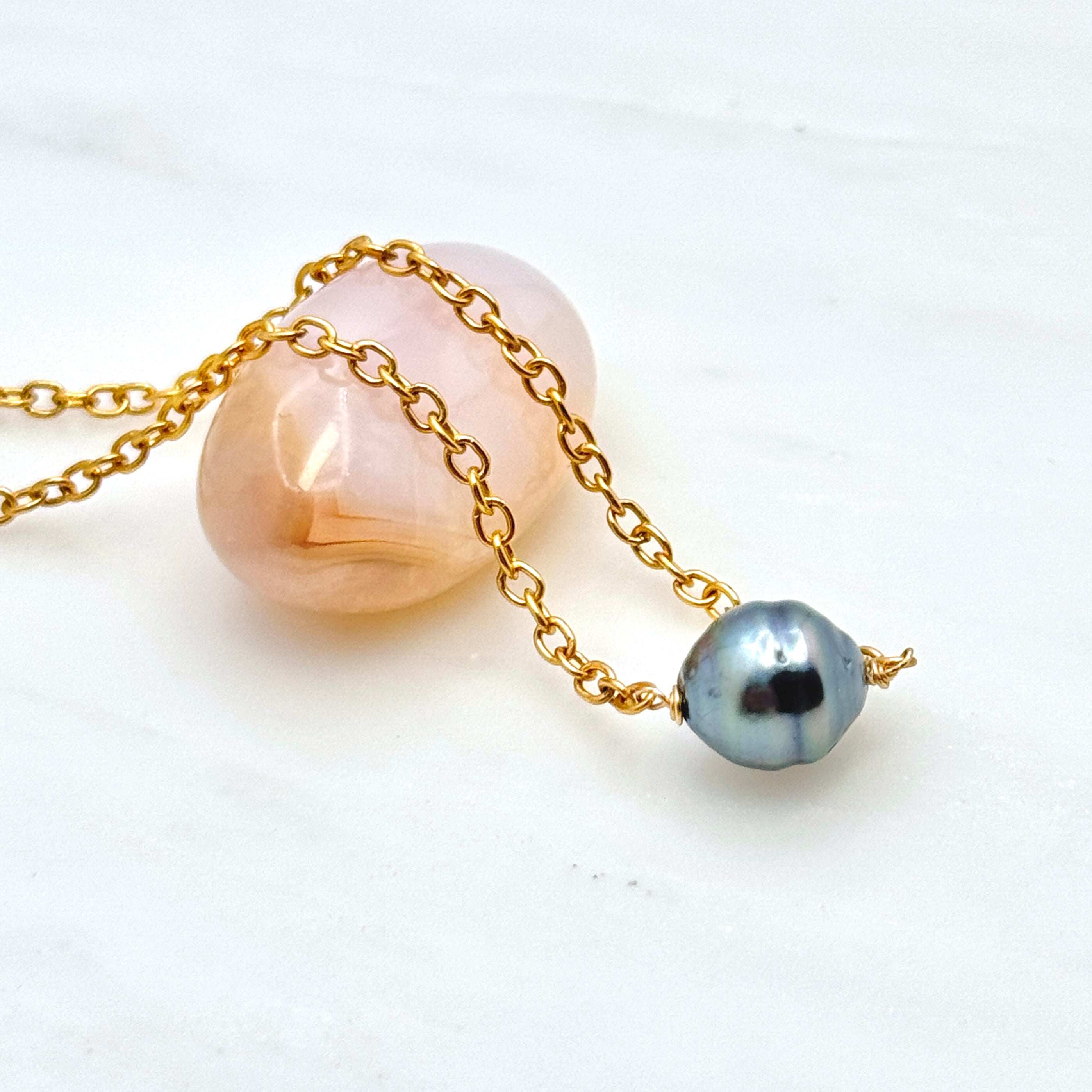Floating Tahitian Pearl Gold-Filled Necklace