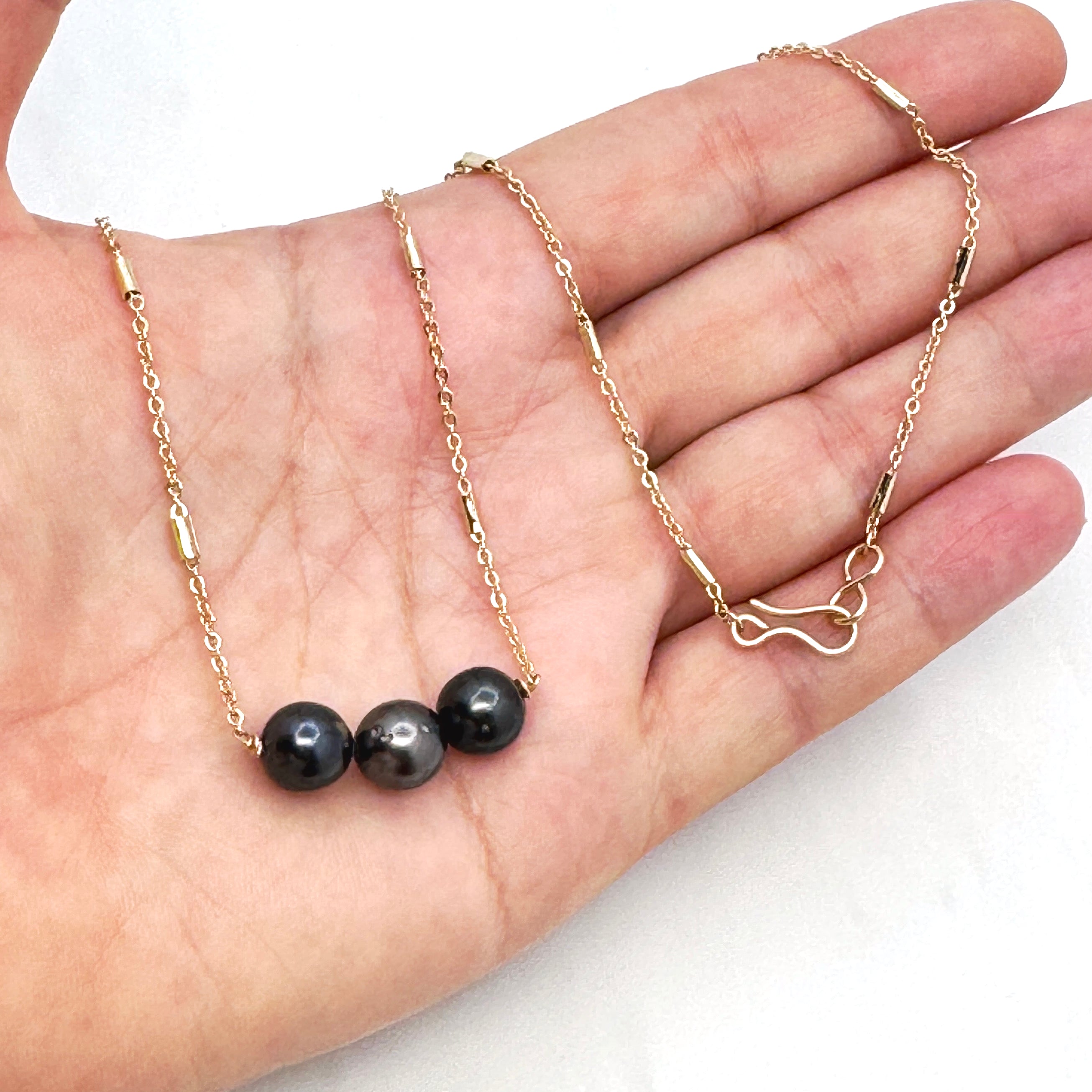 Triple Tahitian Pearl Gold-Filled Necklace