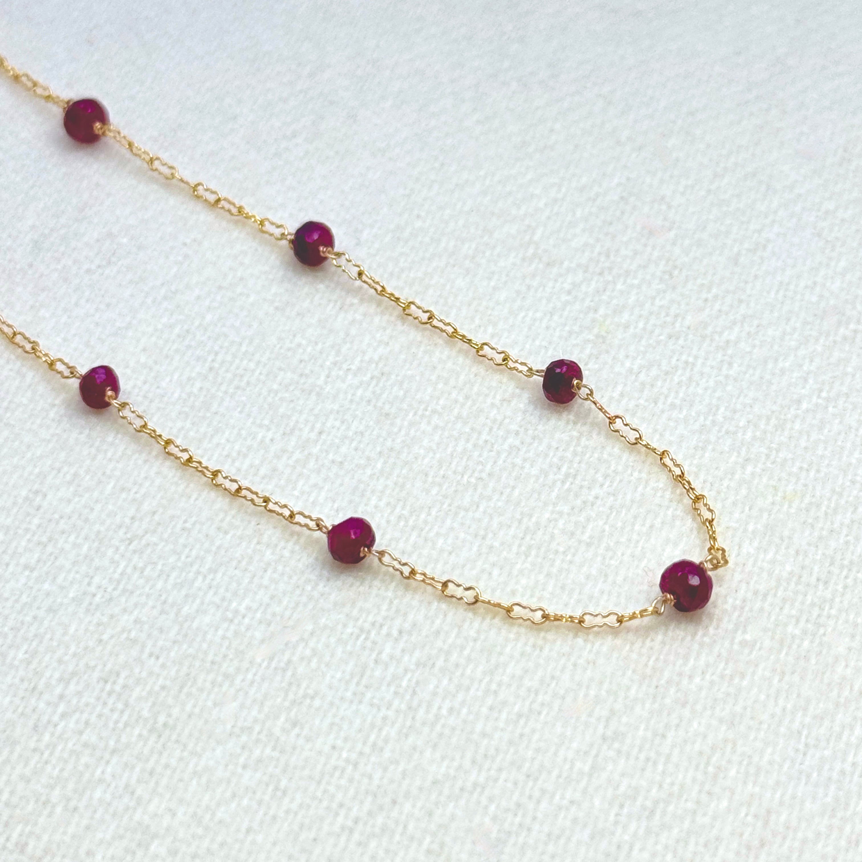 Faceted Ruby 14Kt Gold-Filled Station Choker