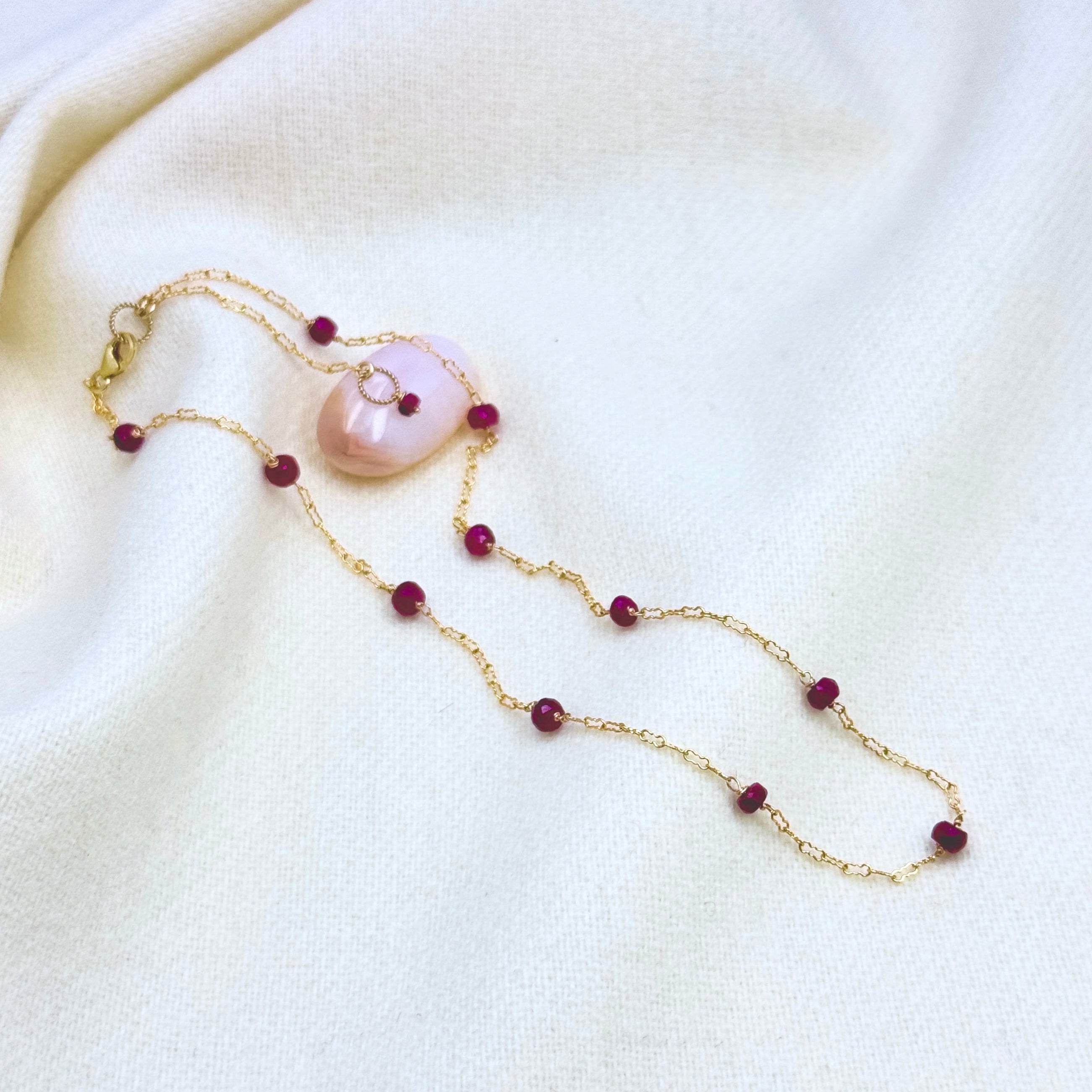 Faceted Ruby 14Kt Gold-Filled Station Choker