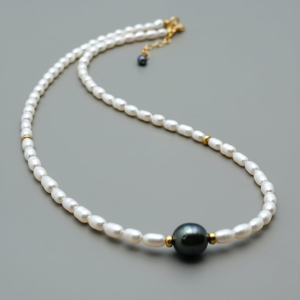 Tahitian & White Freshwater Pearl Necklace