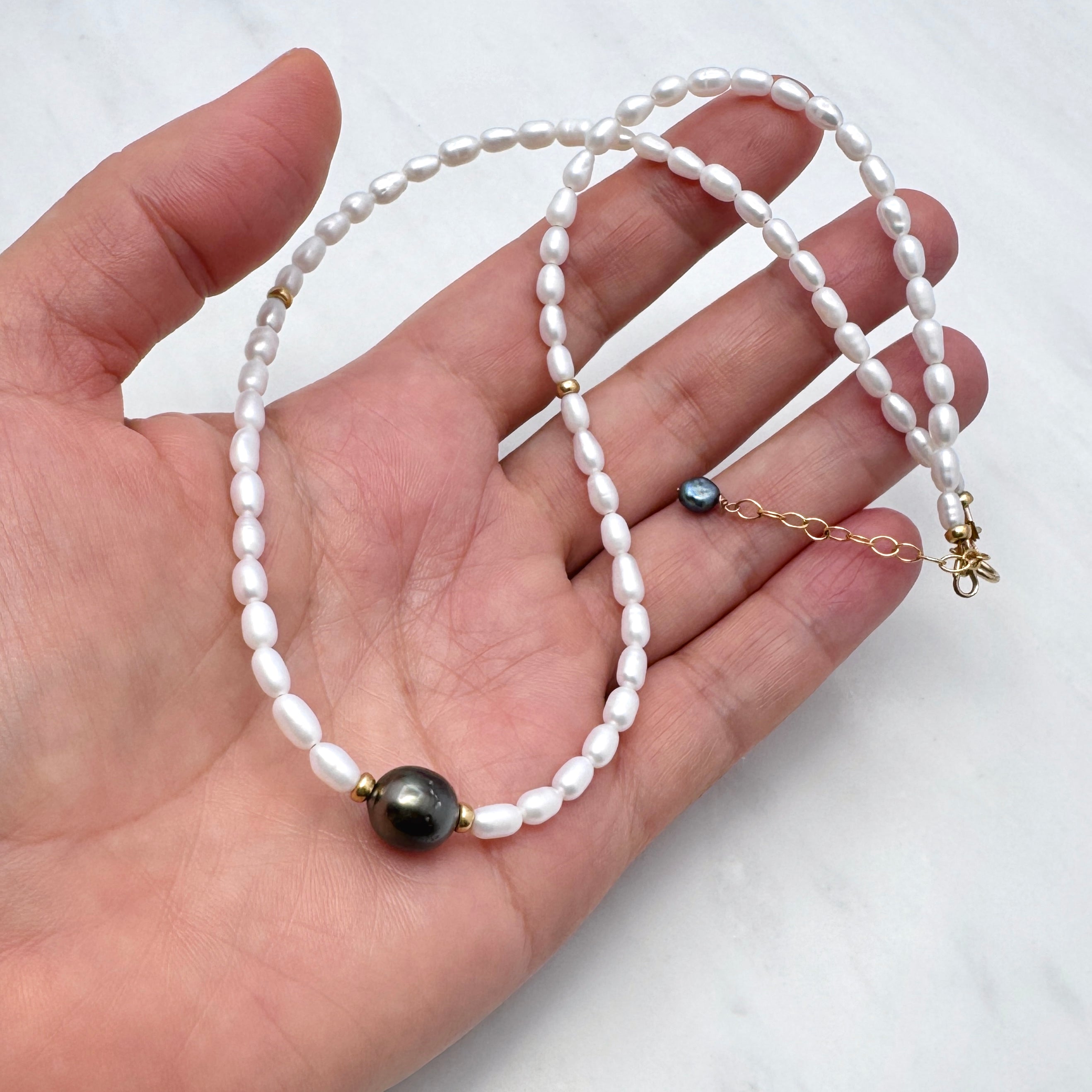 Tahitian & White Freshwater Pearl Necklace